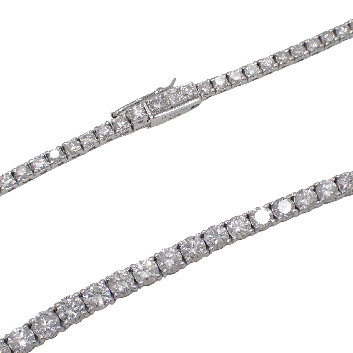 D10.68 White Gold K18WG Diamond Tennis Necklace
