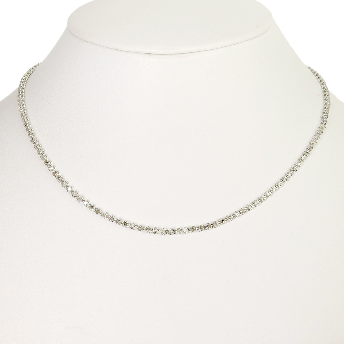 Full Diamond Necklace D3.00 White Gold K18WG 10.6g