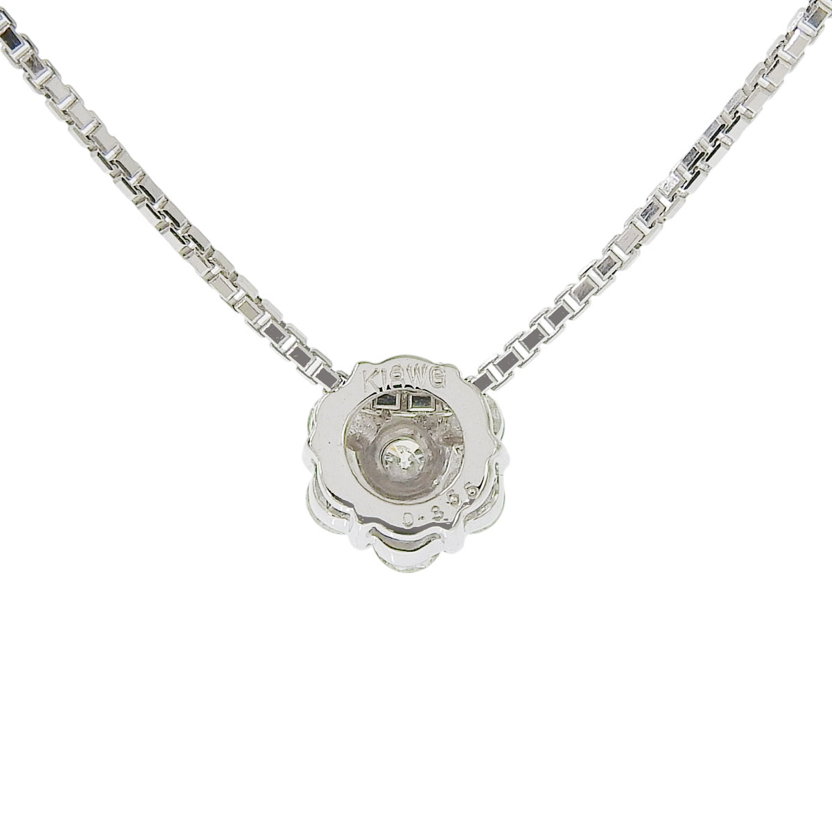 Flower Diamond Necklace D0.355 White Gold K18WG 4.8g