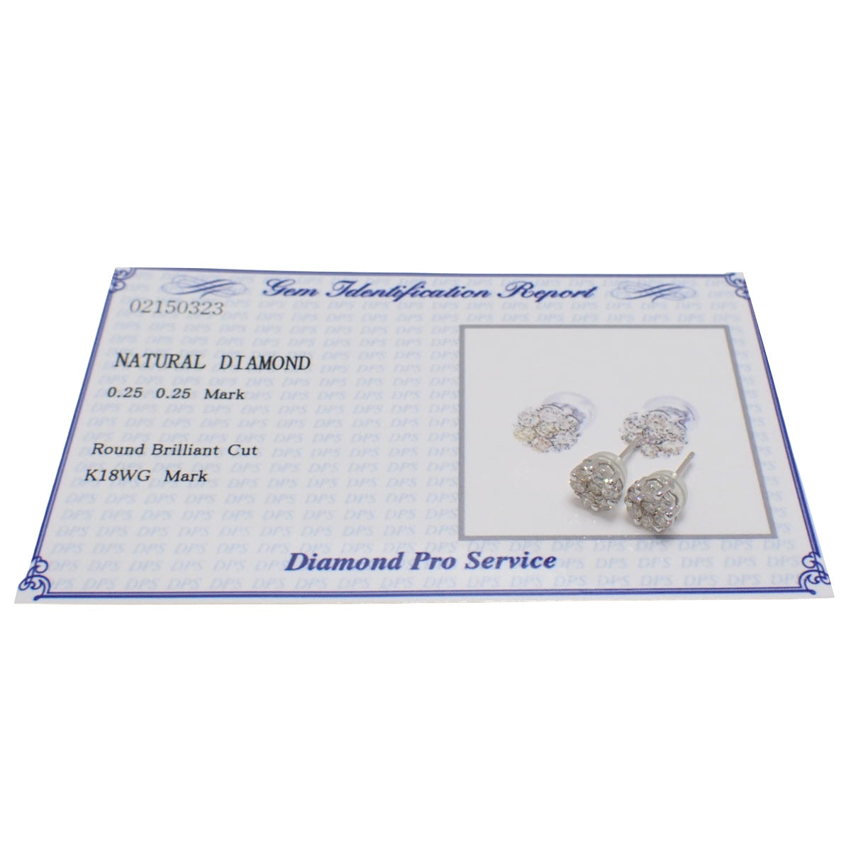 花卉钻石耳钉 D0.25,0.25 白金 K18WG 0.9g
