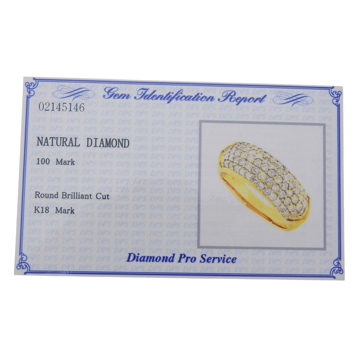 パヴェダイヤモンドリング D1.00 イエローゴールド K18YG 4.5g