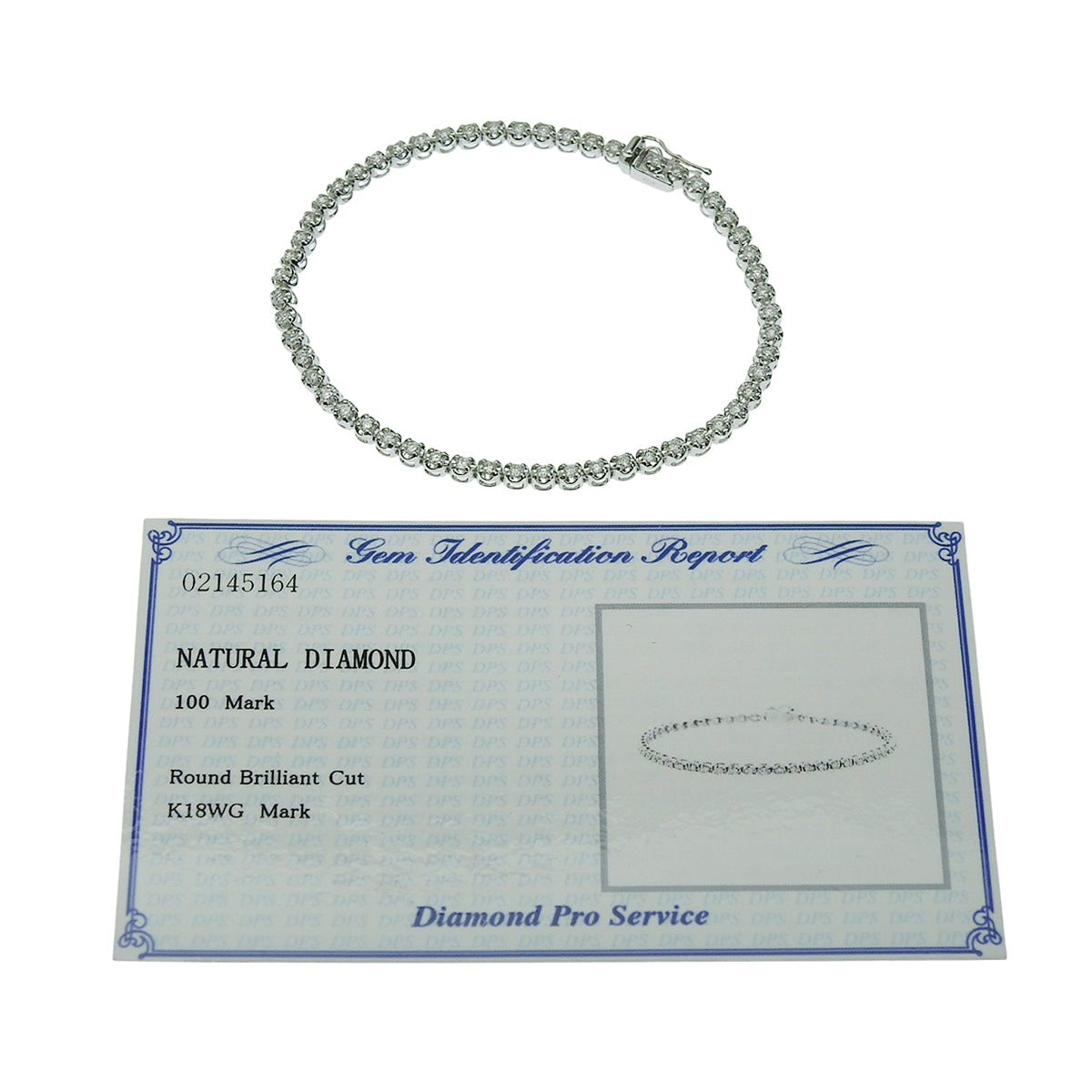 Diamond Tennis Bracelet D1.00 White Gold K18WG