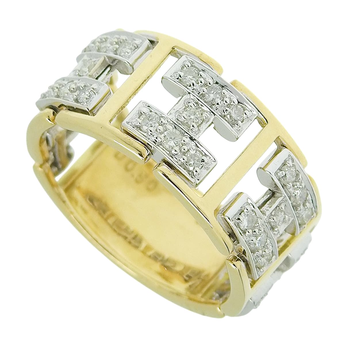 H motif diamond ring D0.50 K18YG WG