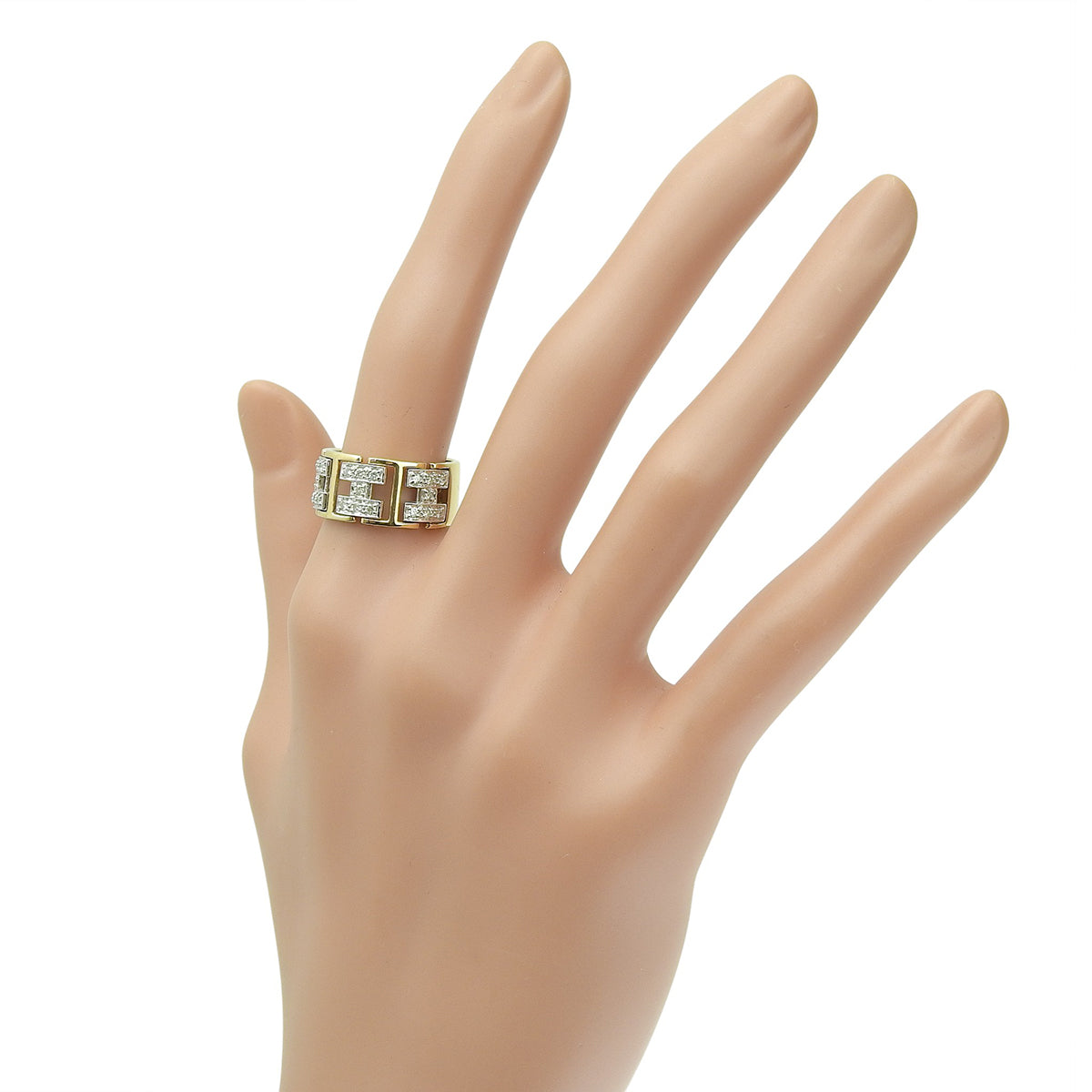 H motif diamond ring D0.50 K18YG WG