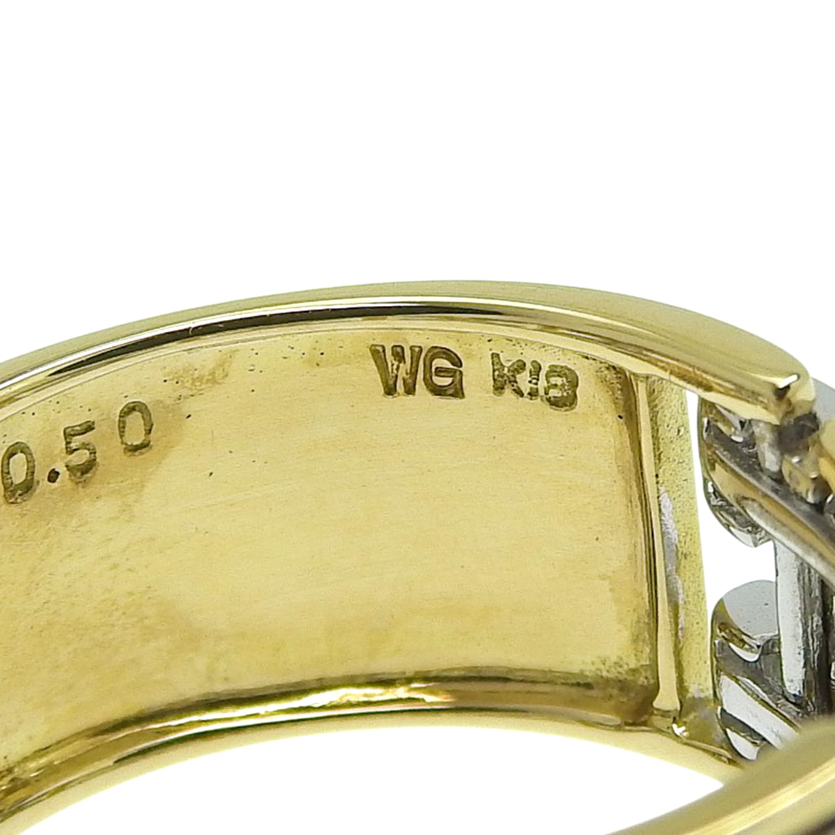 Hモチーフ ダイヤモンドリング D0.50 K18YG WG