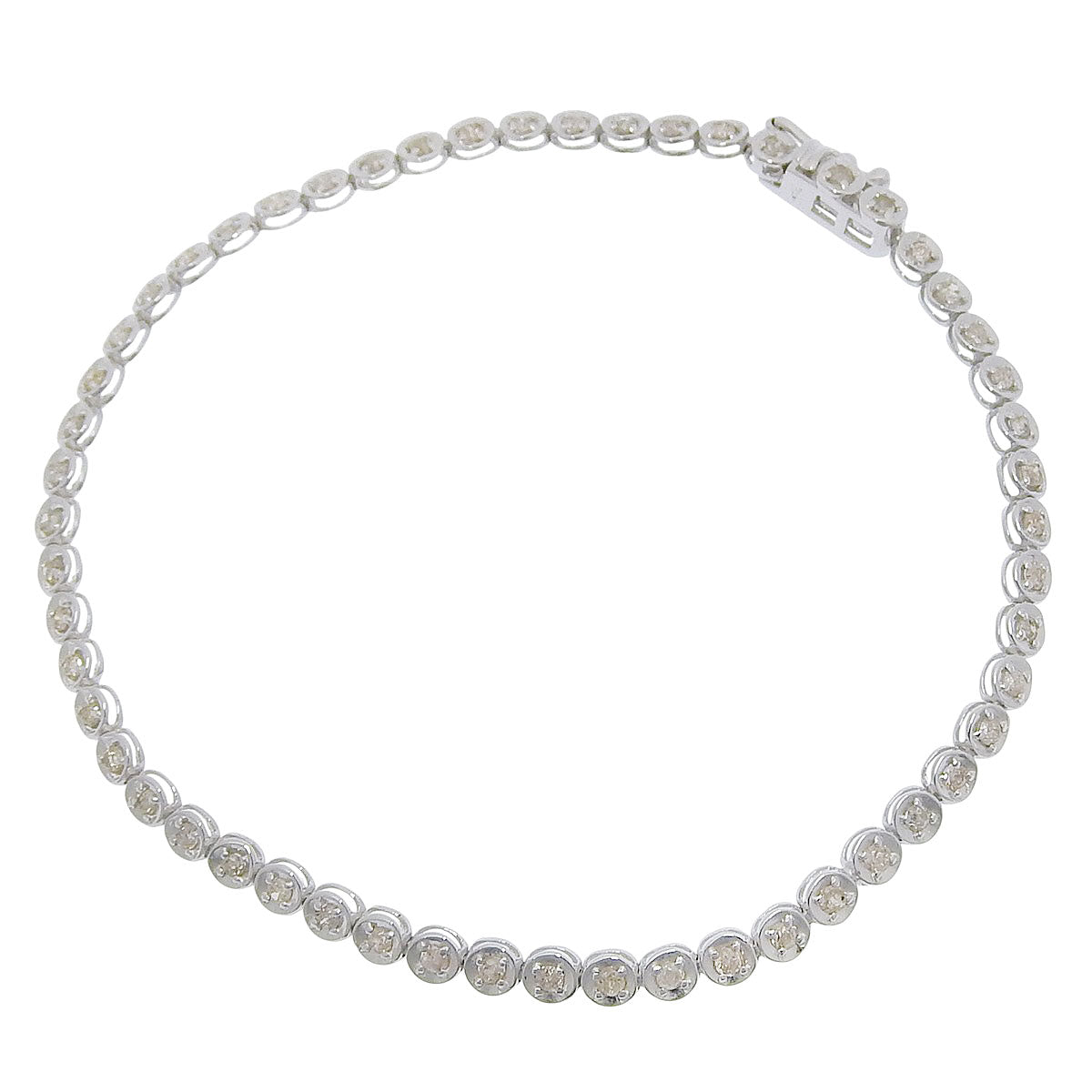Tennis bracelet D1.00 white gold K18WG 4.2g