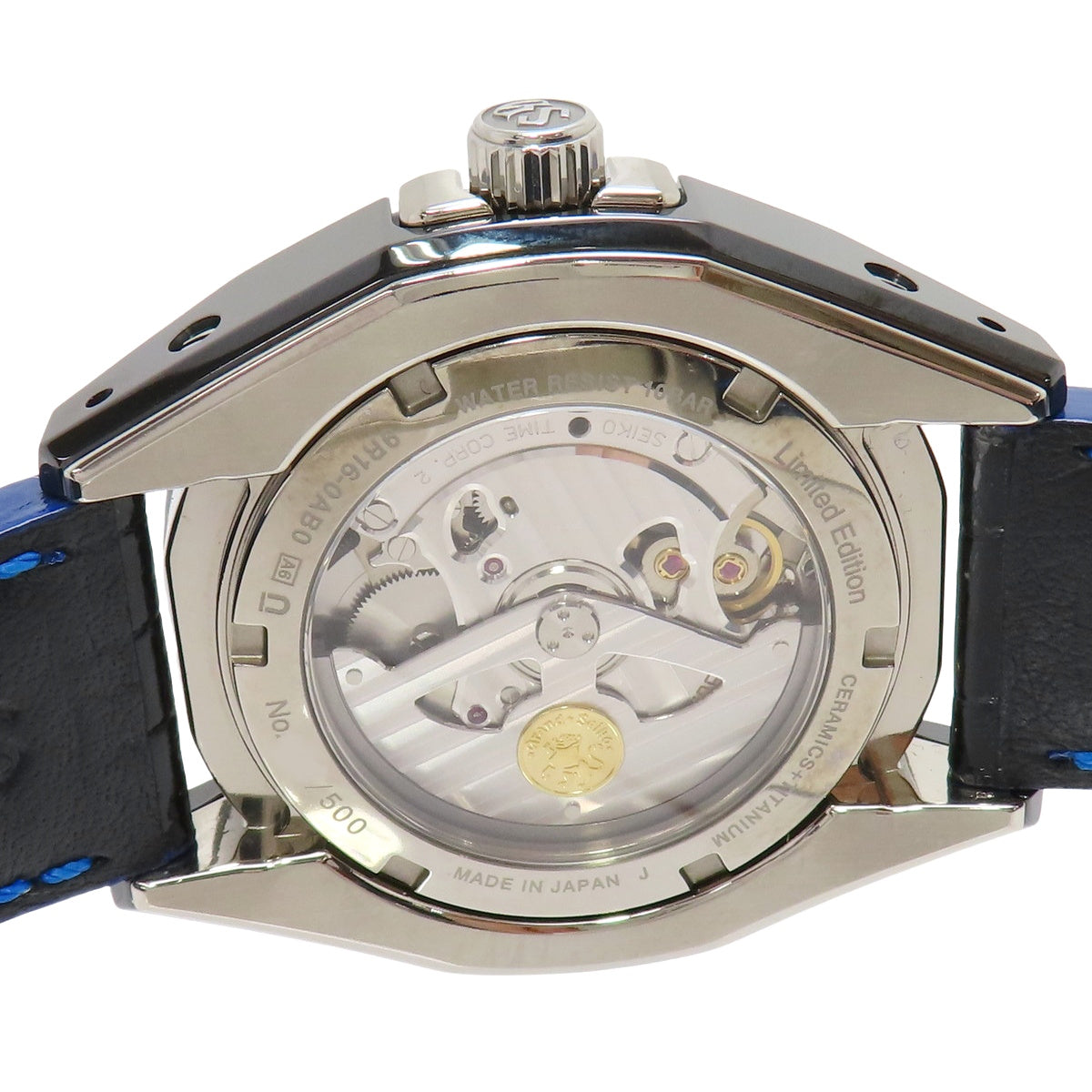 スプリングドライブGMT SBGE039 CE/TI/革 ブルー スプリングドライブ メンズ