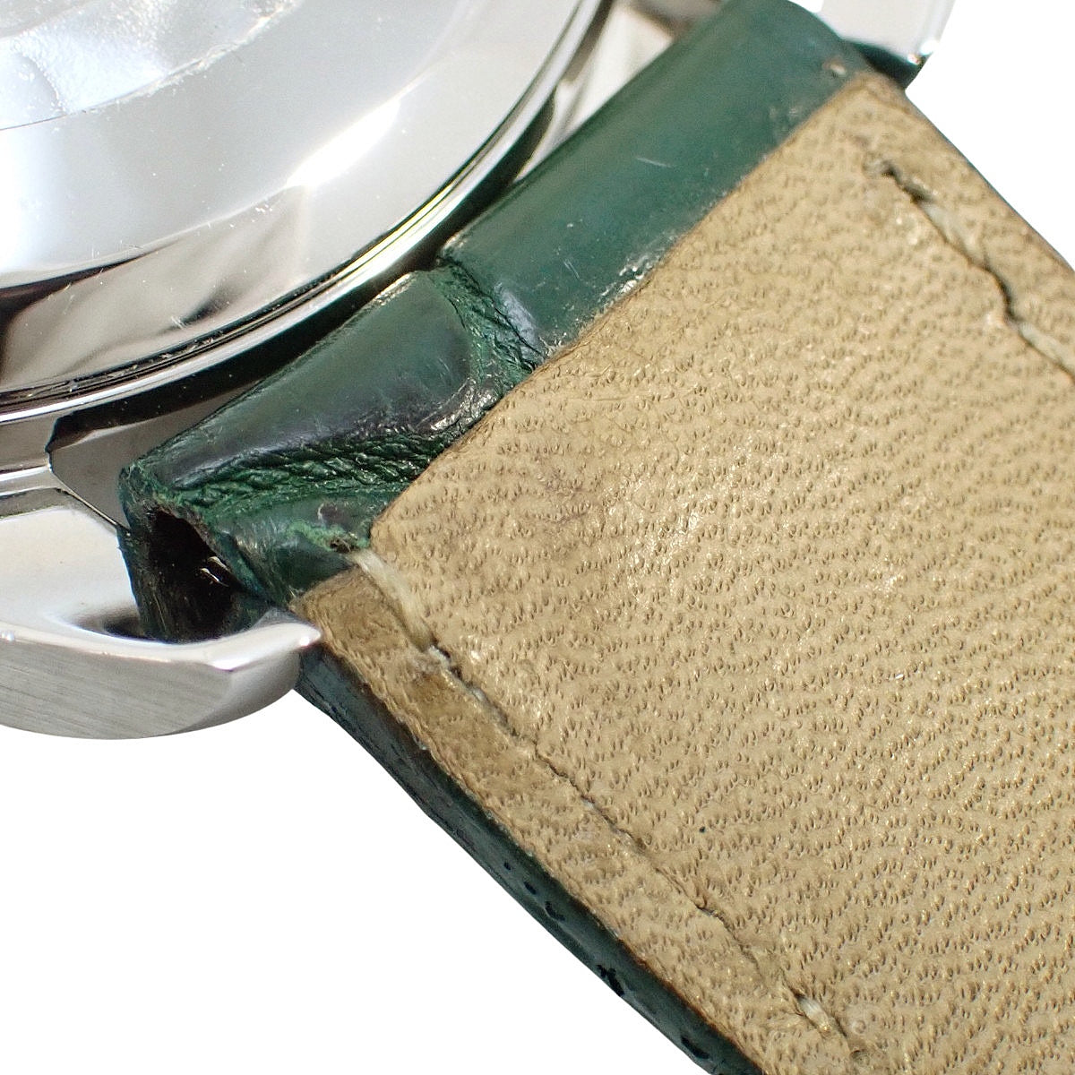 Speedmaster Date 3811.70.26 SS/Leather Green Automatic Men's