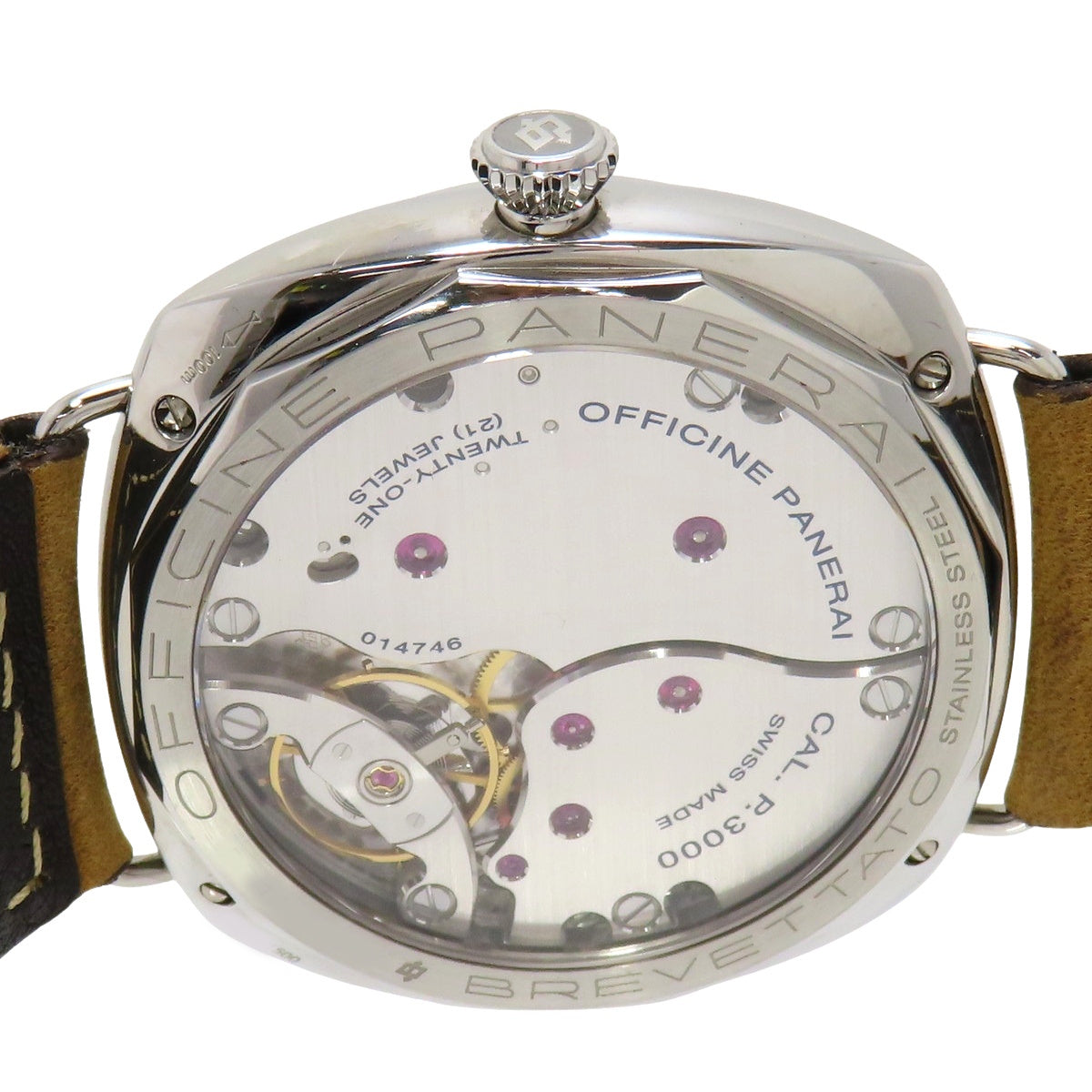 Radiomir SLC 3 Days PAM00425 SS/Leather Black Manual Winding Men's