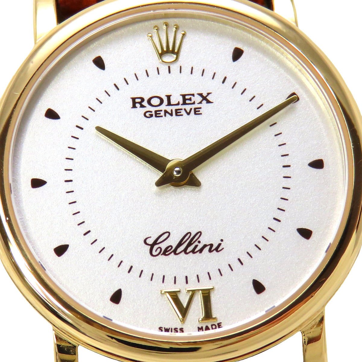 Cellini 6110/8 YG/皮革 A 号白色石英女鞋