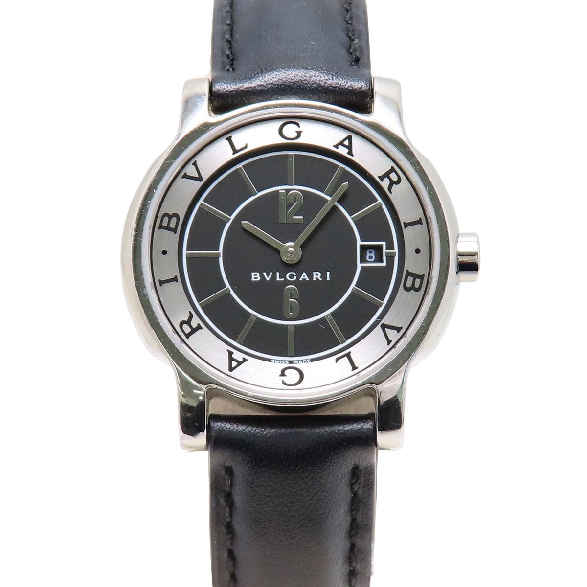 ソロテンポ ST29S SS/革 ブラック クオーツ レディース