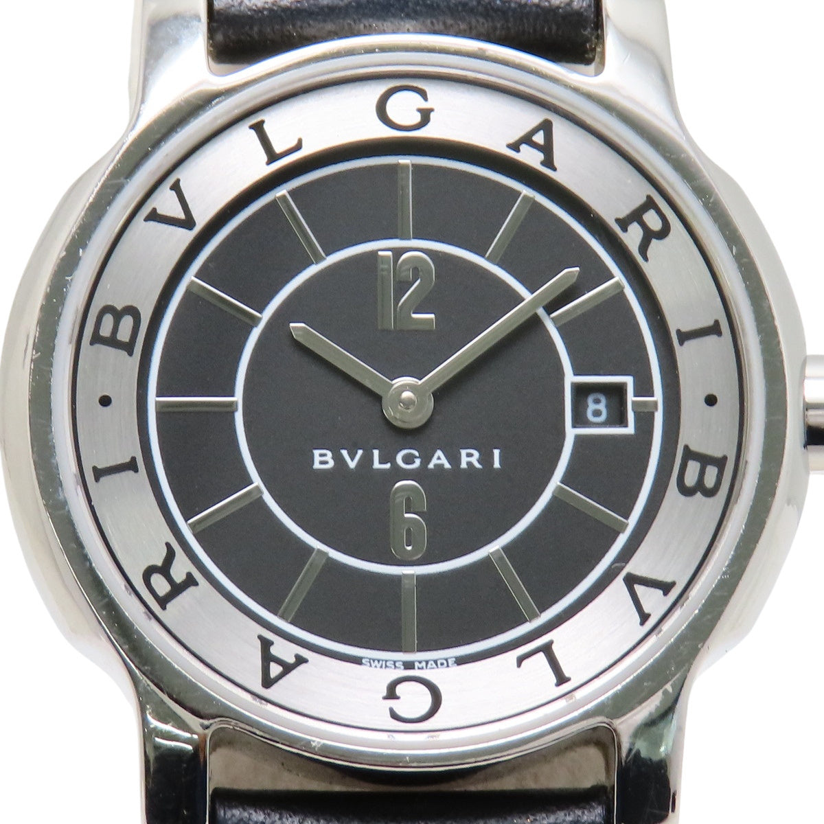 ソロテンポ ST29S SS/革 ブラック クオーツ レディース