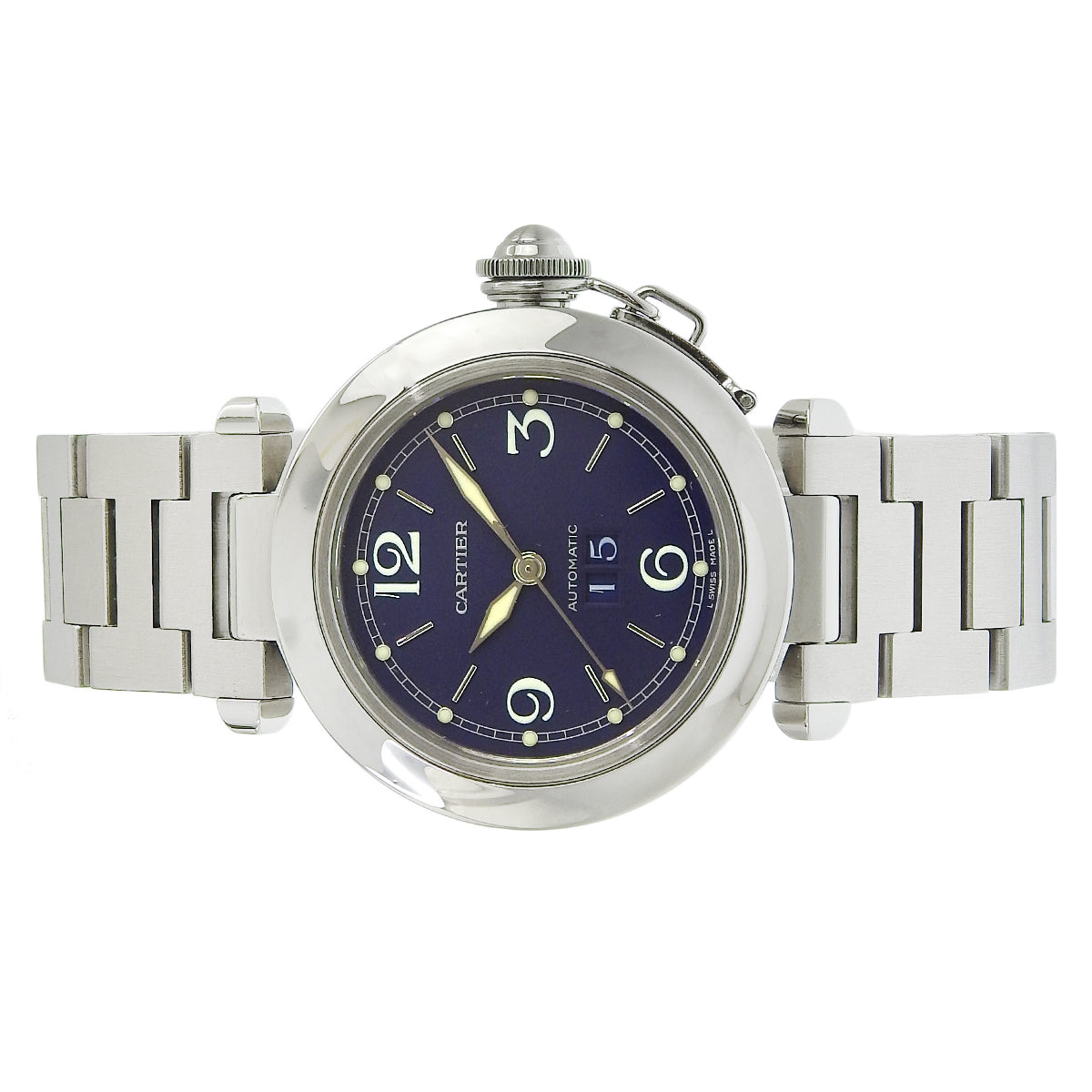 パシャC ビッグデイト W31047M7 SS ブルー 自動巻き レディース