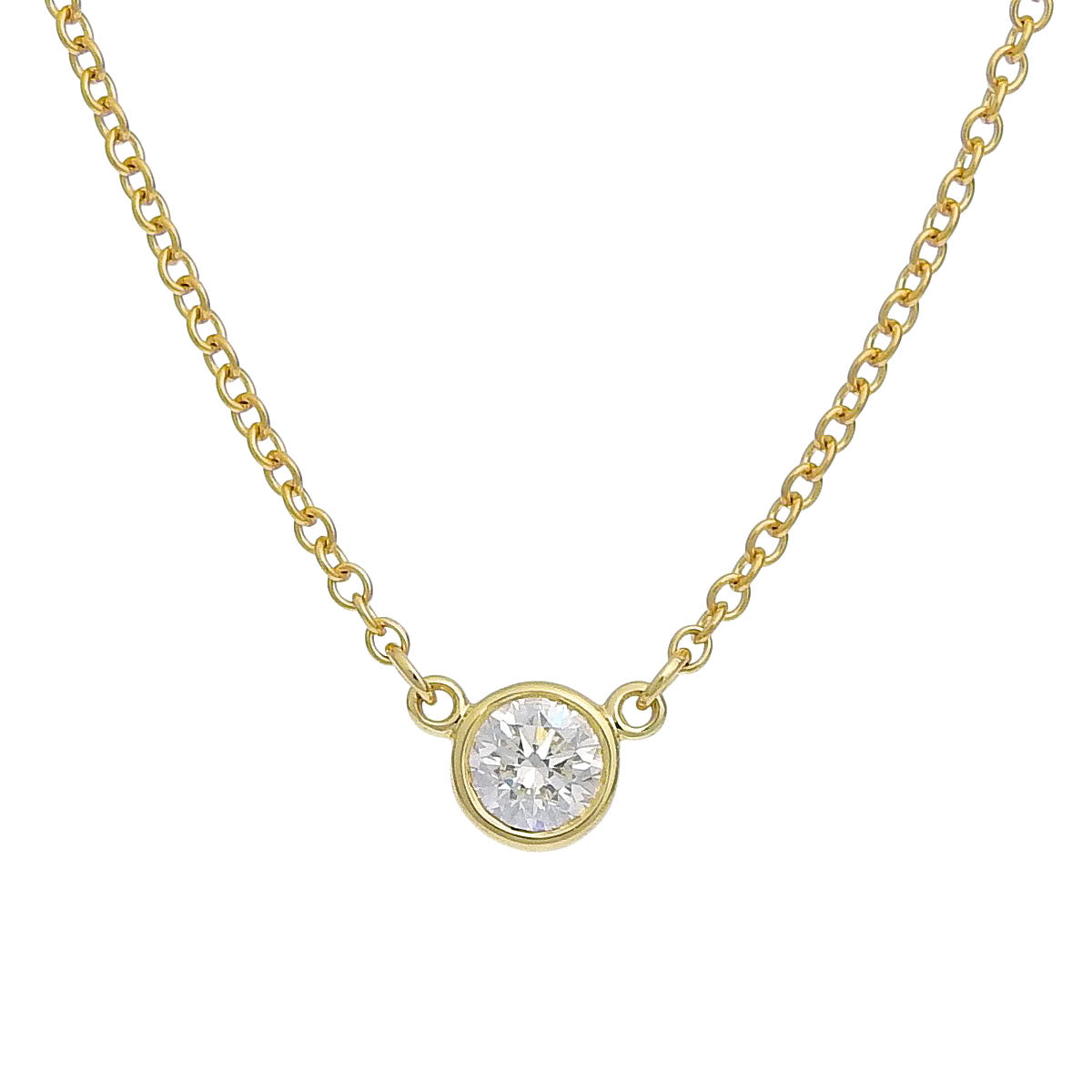 By the Yard 单钻吊坠，18K黄金材质，1.8克