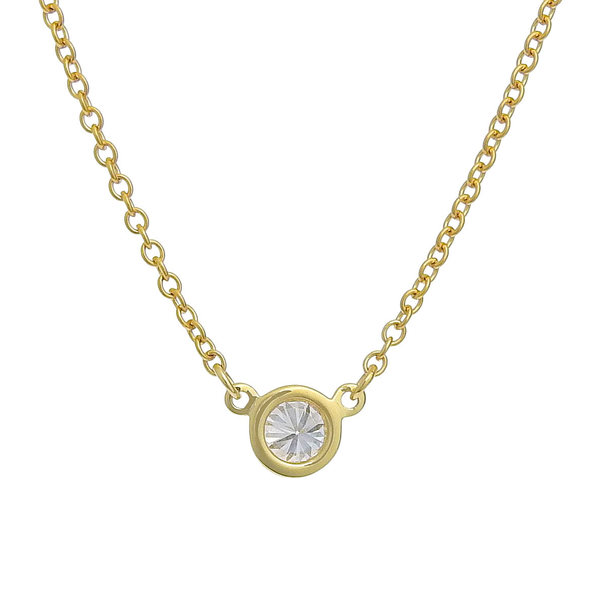 By the Yard 单钻吊坠，18K黄金材质，1.8克