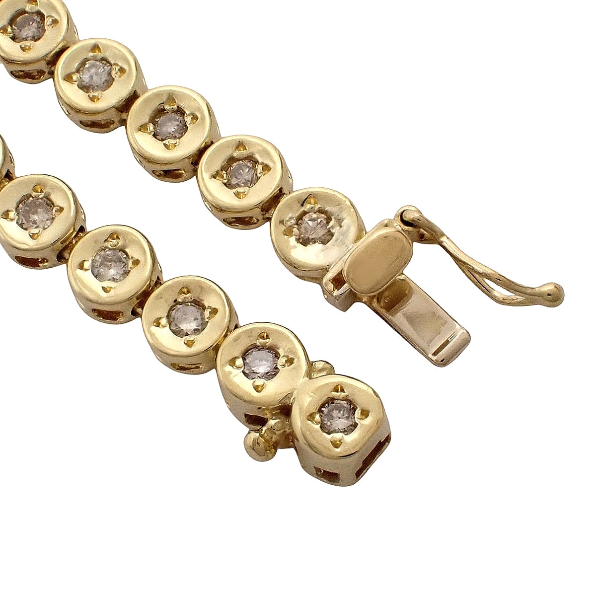 テニス ダイヤモンド ブレスレット D1.00 イエローゴールド K18YG 10.0g