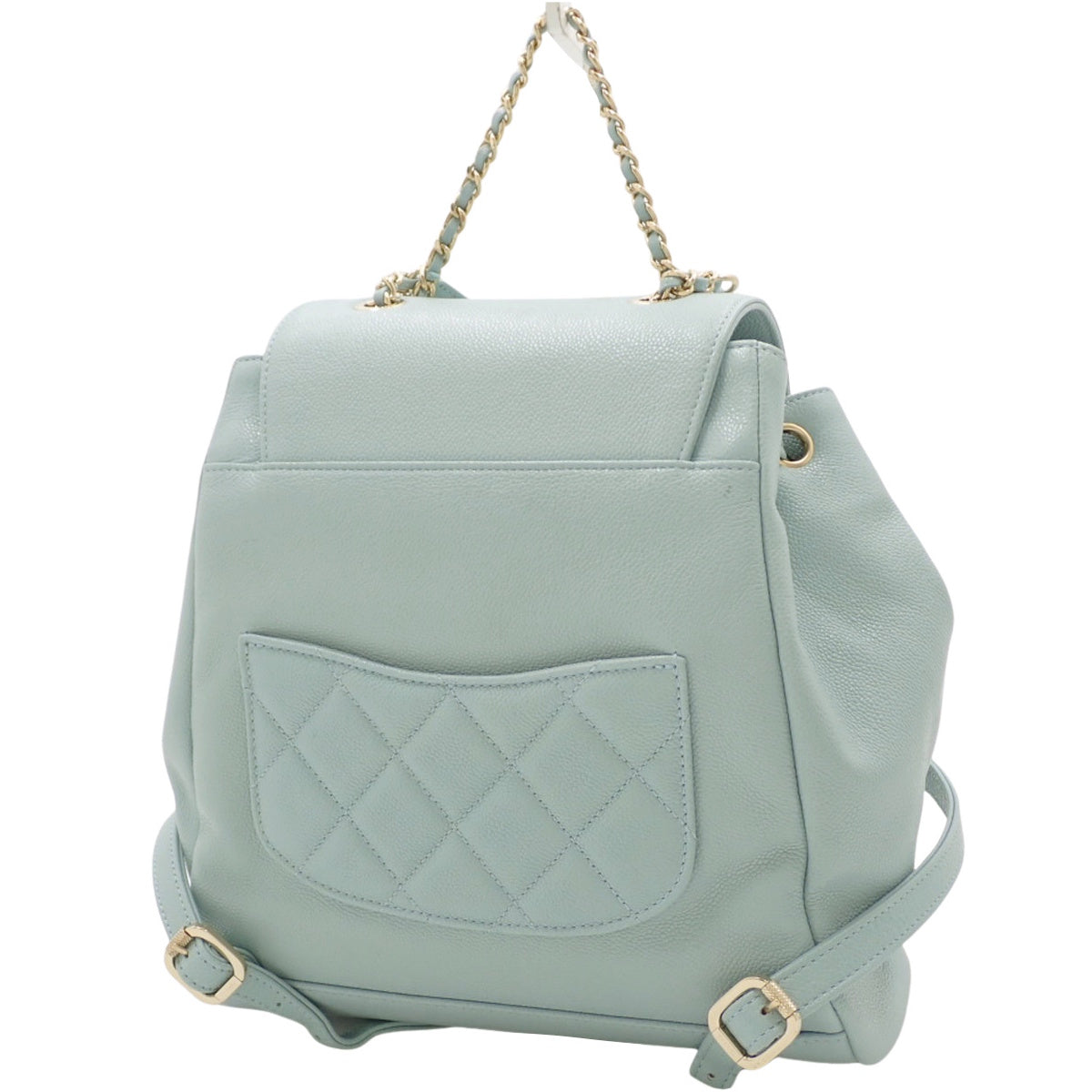 Business Affinity Matelasse 背包，鱼子酱色皮革，浅蓝色 (AS3530)