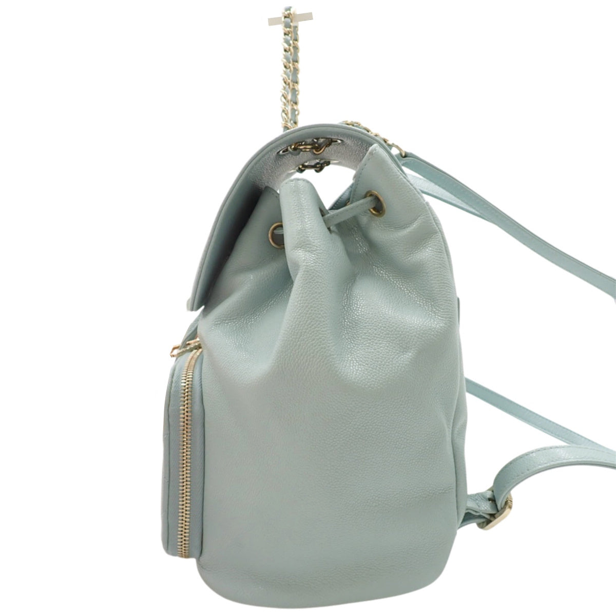 Business Affinity Matelasse 背包，鱼子酱色皮革，浅蓝色 (AS3530)