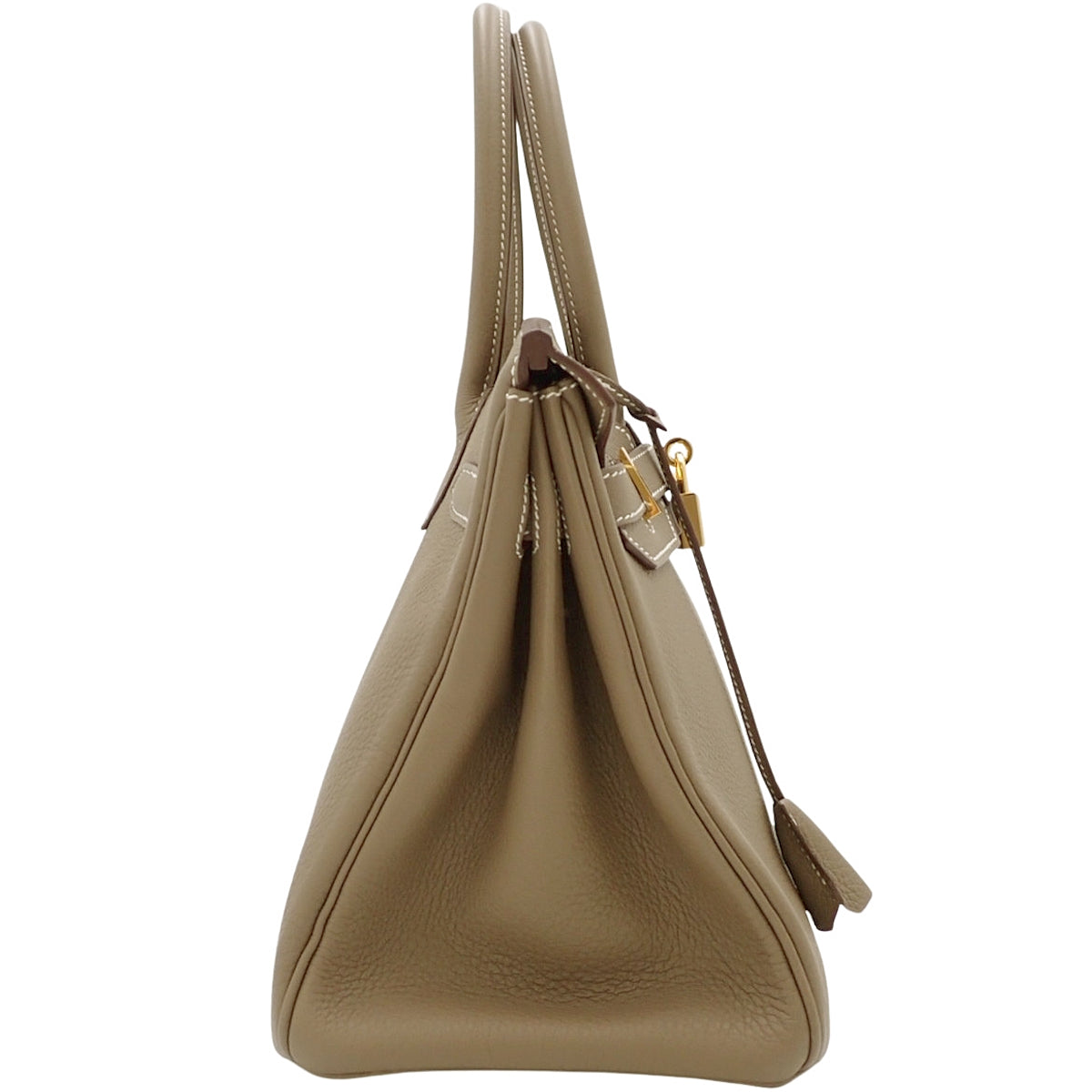 Birkin 30，Taurillon Clemence Etoupe/Etoupe 皮革，金色五金配件，Z 标记