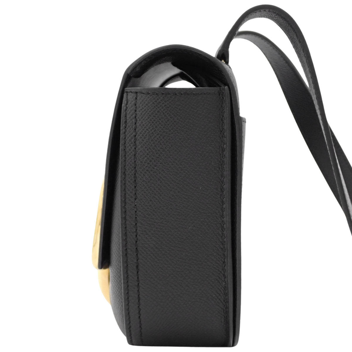 Della Cavalleria Mini Epsom 皮革，黑色，金色五金，B 印记