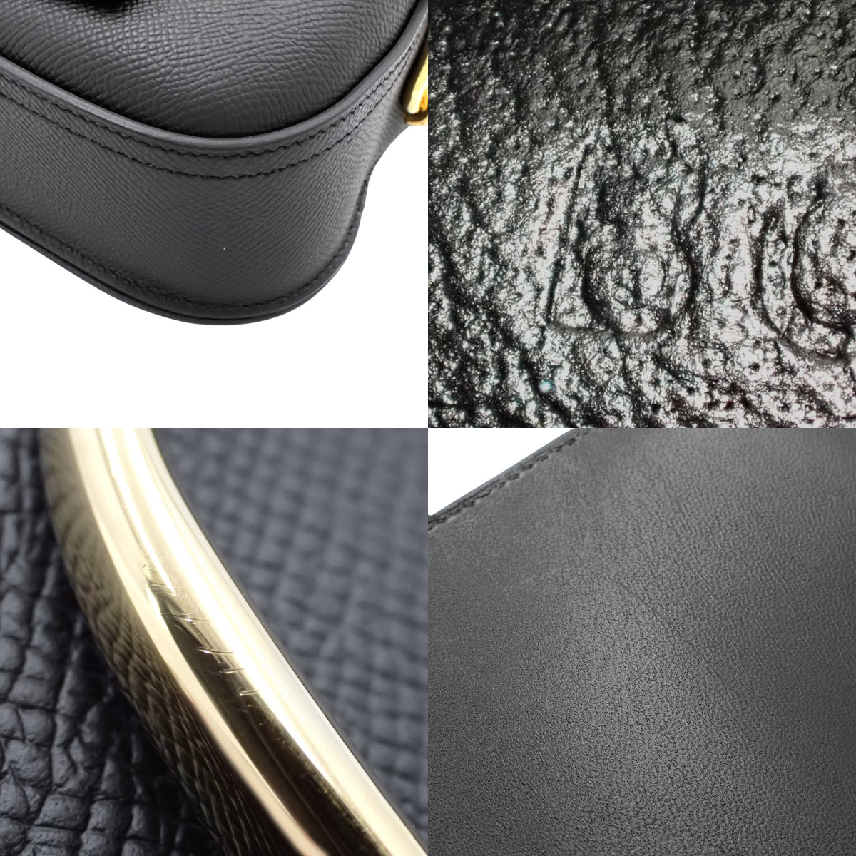 Della Cavalleria Mini Epsom 皮革，黑色，金色五金，B 印记