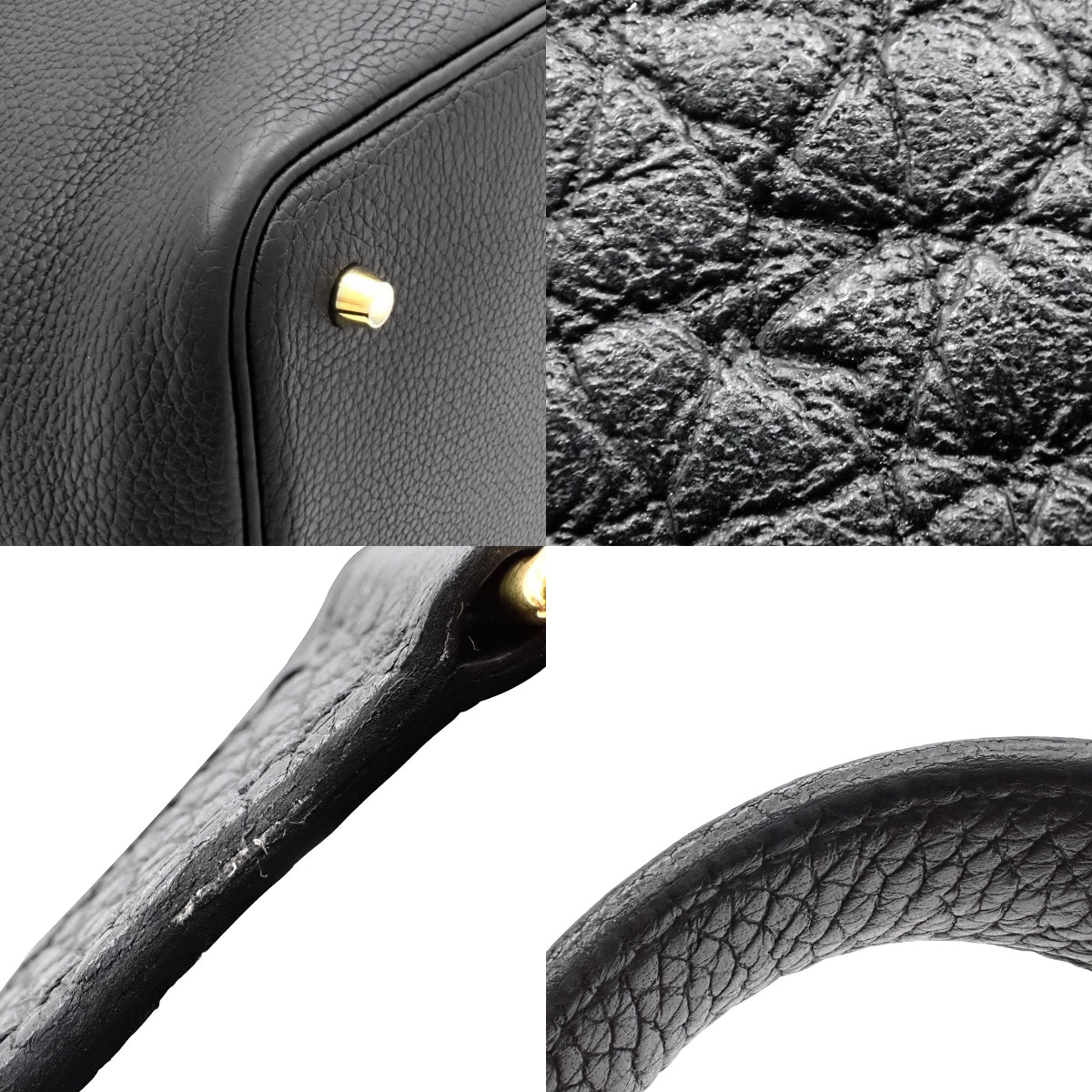 Picotin Lock MM，Taurillon Clemence皮革，黑色，金色五金件，Z刻印。