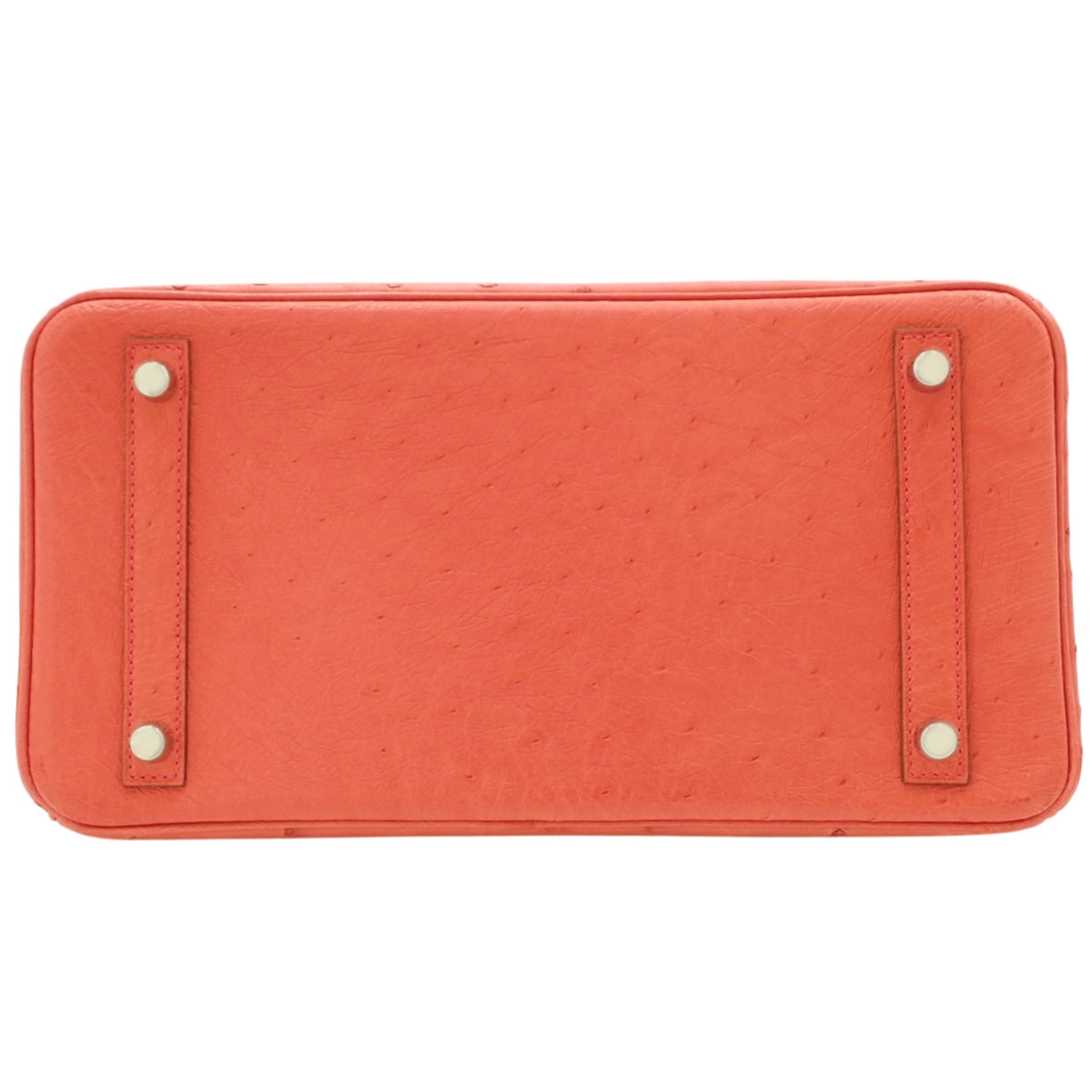 Birkin 30 鸵鸟皮包，钯金配件，饰有三角梅图案和银色配件，Q 印记