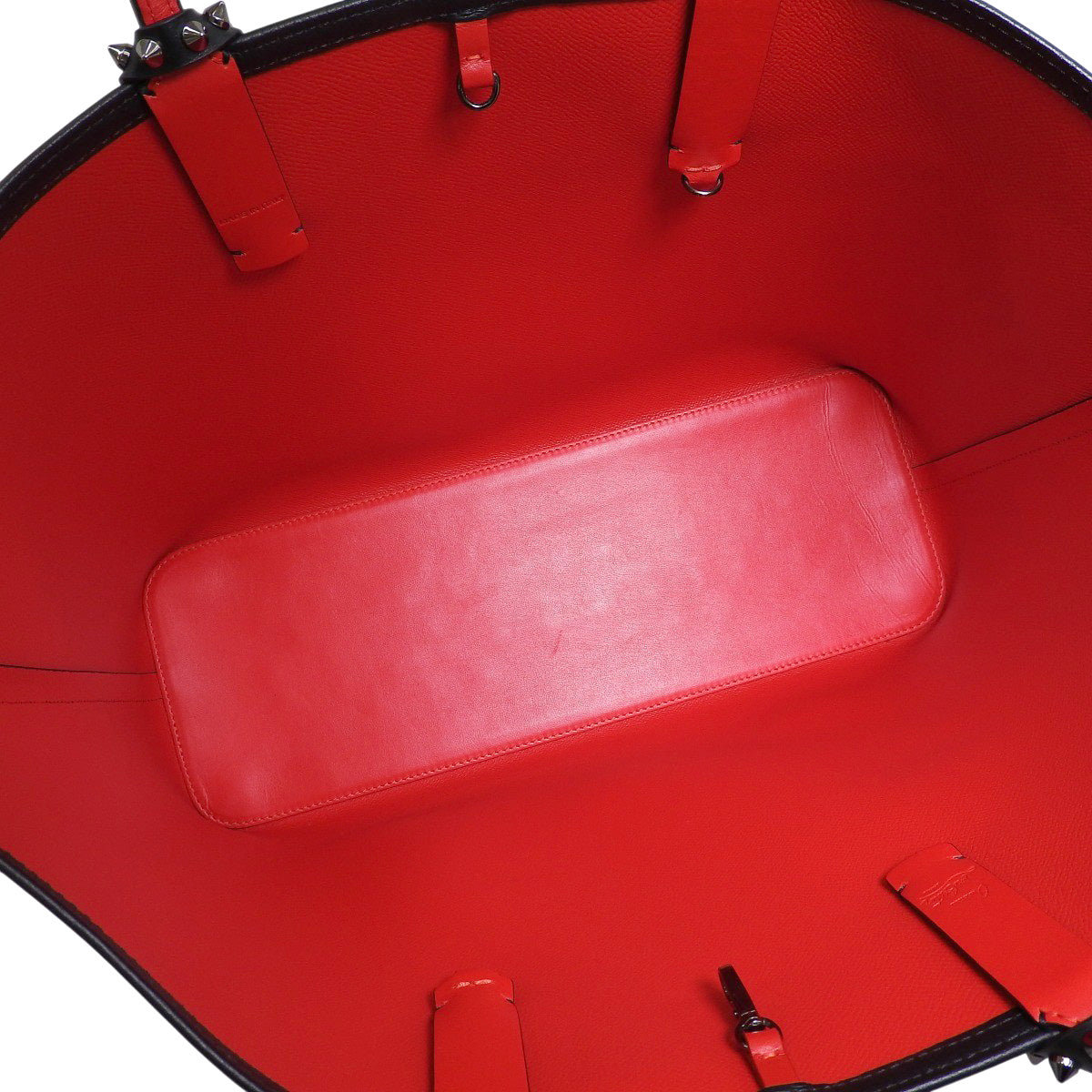 Cabata Calfskin Black Red 3205218CM53 Cabata Tote Shoulder Bag with Studs