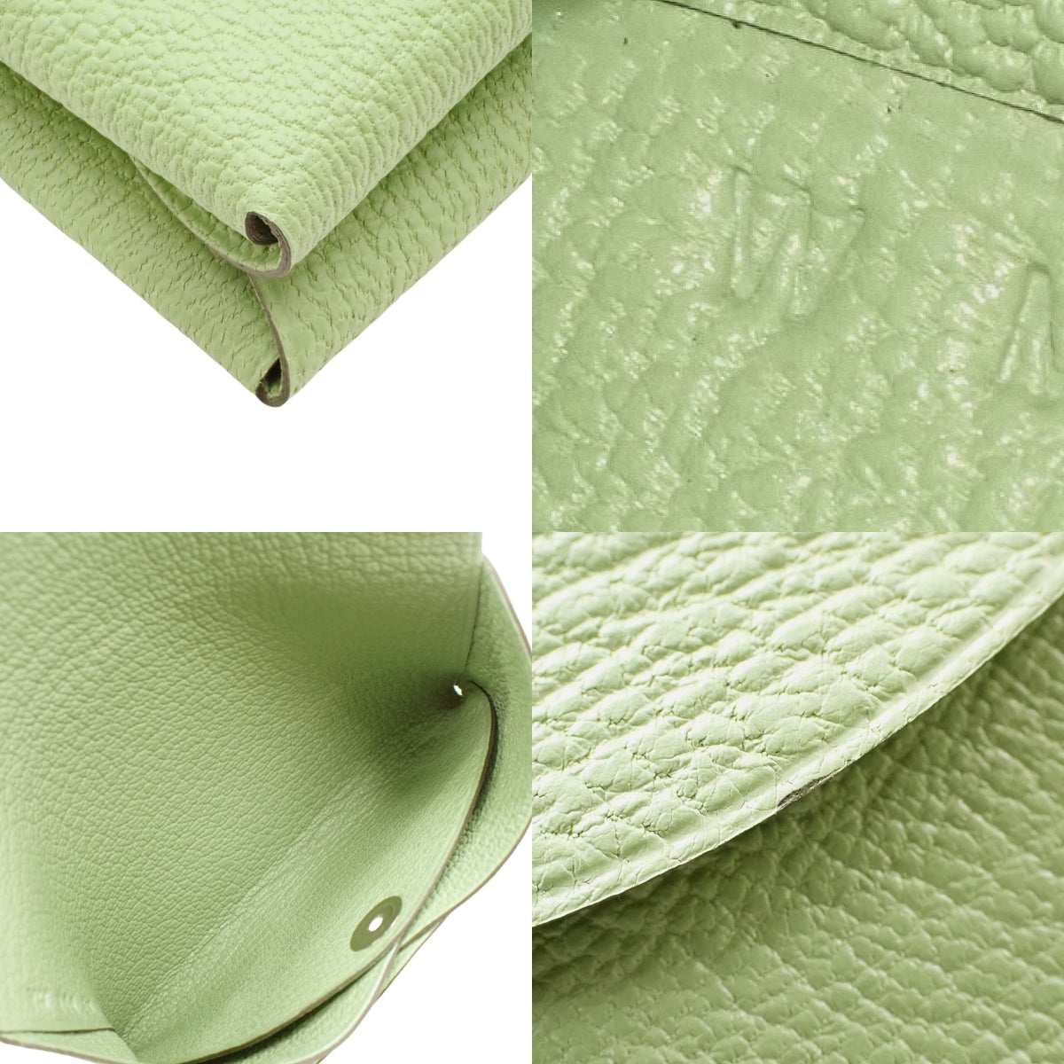 Calvi Duo, Chevremont leather, Vert Cricket color, silver hardware, W stamp.
