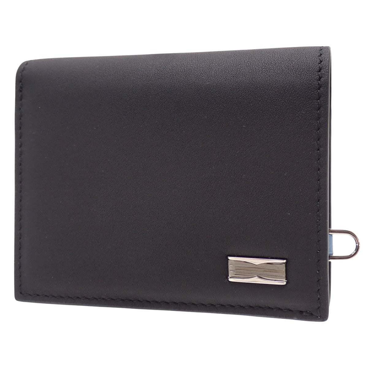 B Zero One Bifold Wallet, Leather, Black/Blue