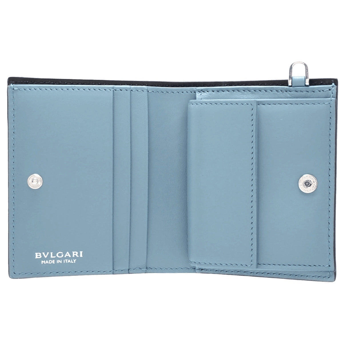 B Zero One Bifold Wallet, Leather, Black/Blue