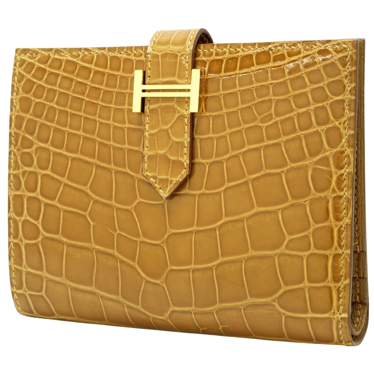 Bearn Compact 鳄鱼皮/短吻鳄工艺金五金件 B 印章