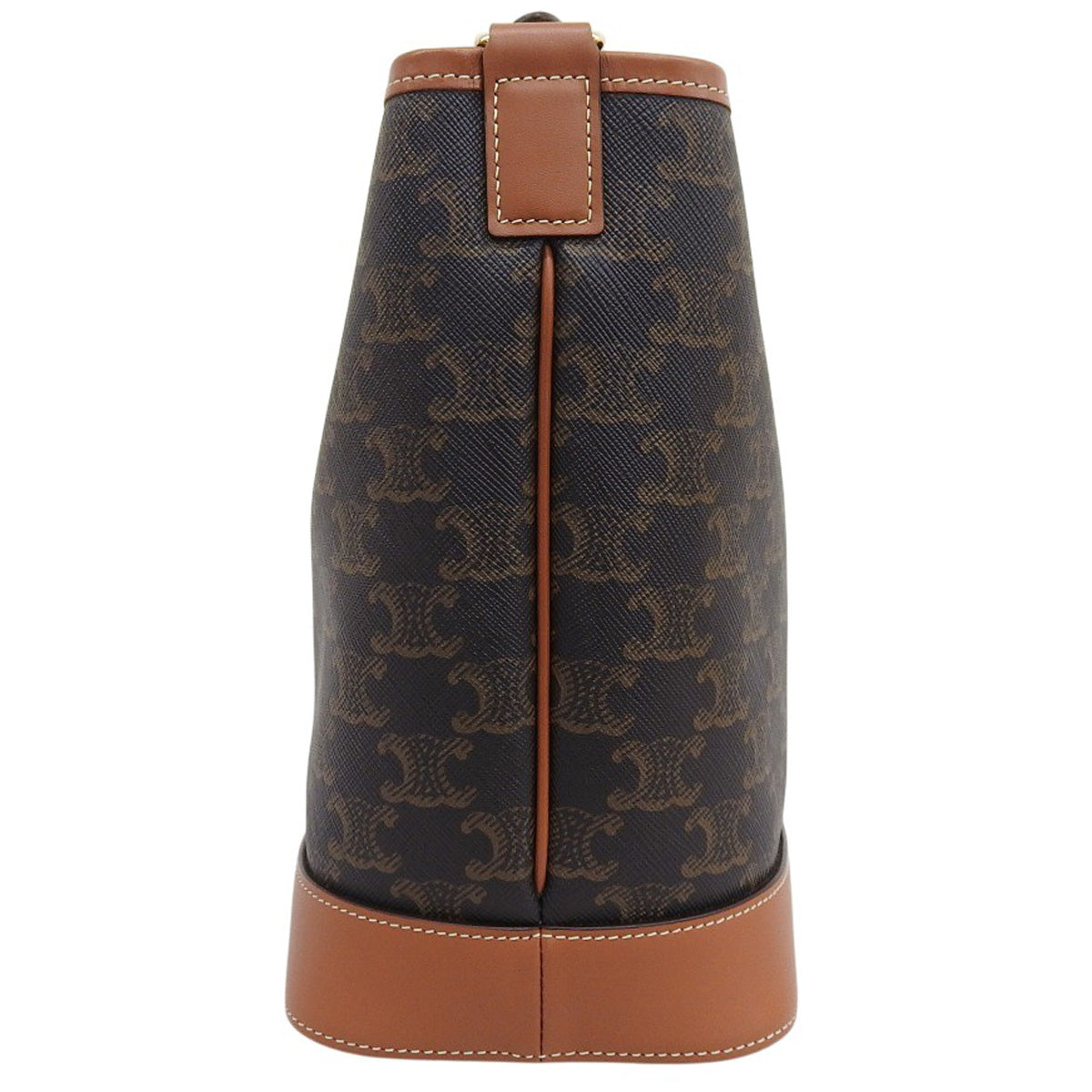 Triomphe帆布小号水桶包，小牛皮，棕褐色，191442CAS.04LU