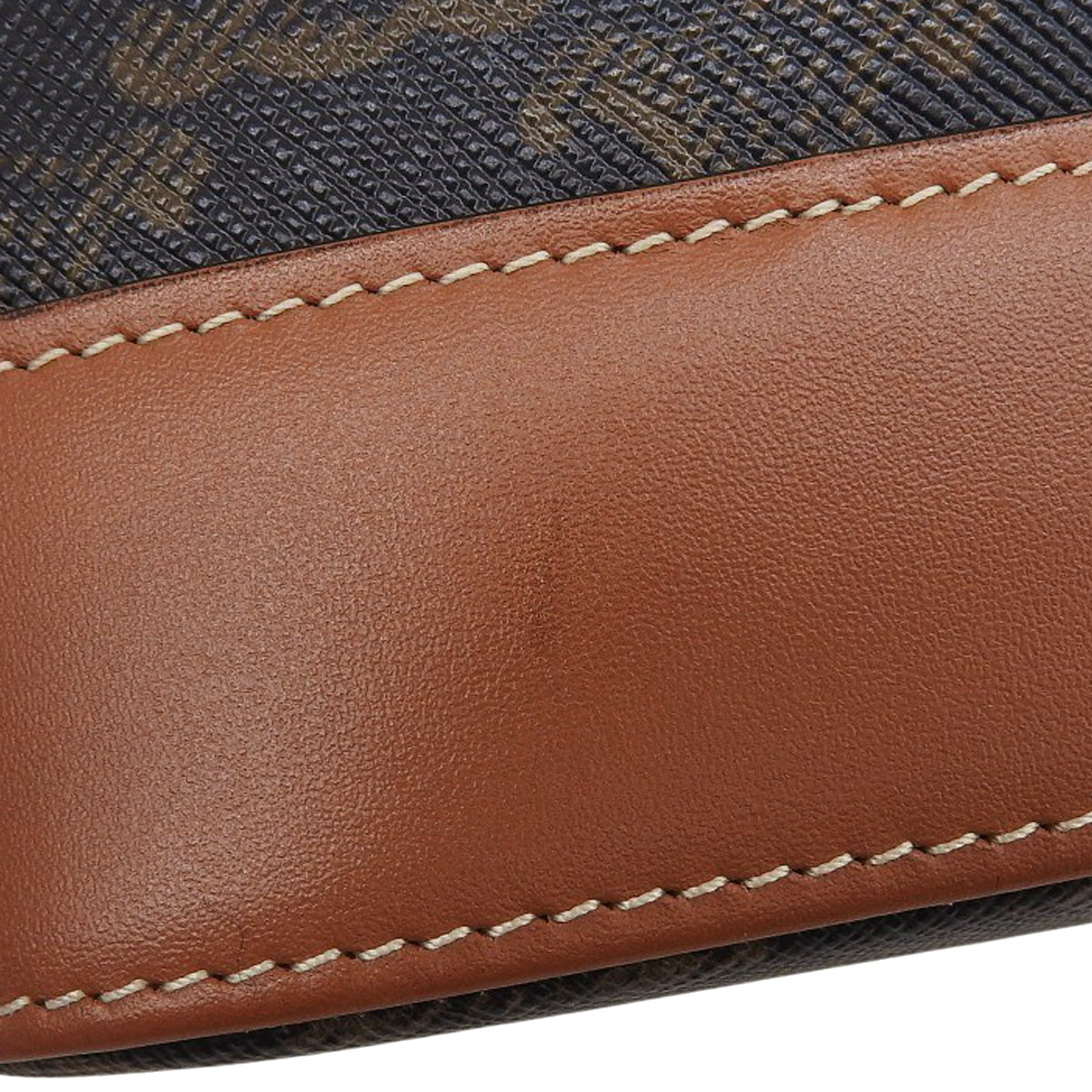 Triomphe帆布小号水桶包，小牛皮，棕褐色，191442CAS.04LU