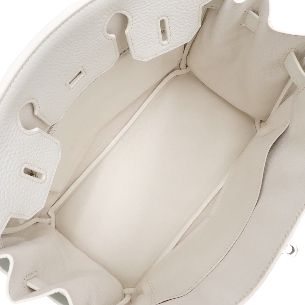 Birkin 30，Taurillon Clemence 皮革，白色，银色五金，K 字印记