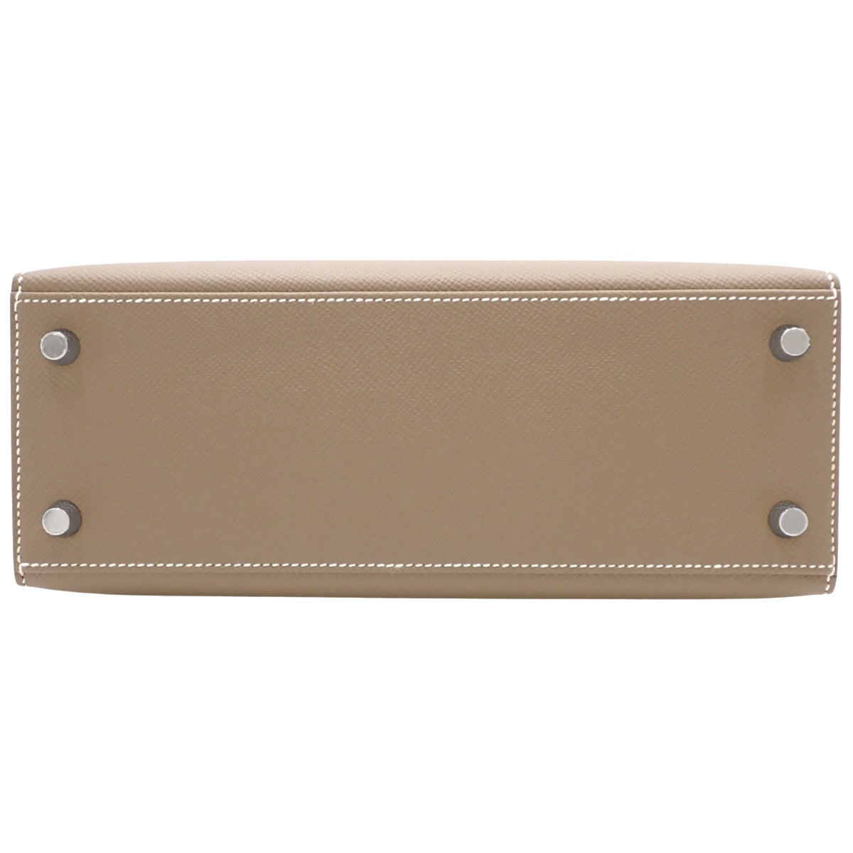 Kelly 25 (Exterior Stitched) Epsom Etoupe/Taupe Leather, Silver Hardware, W Stamp
