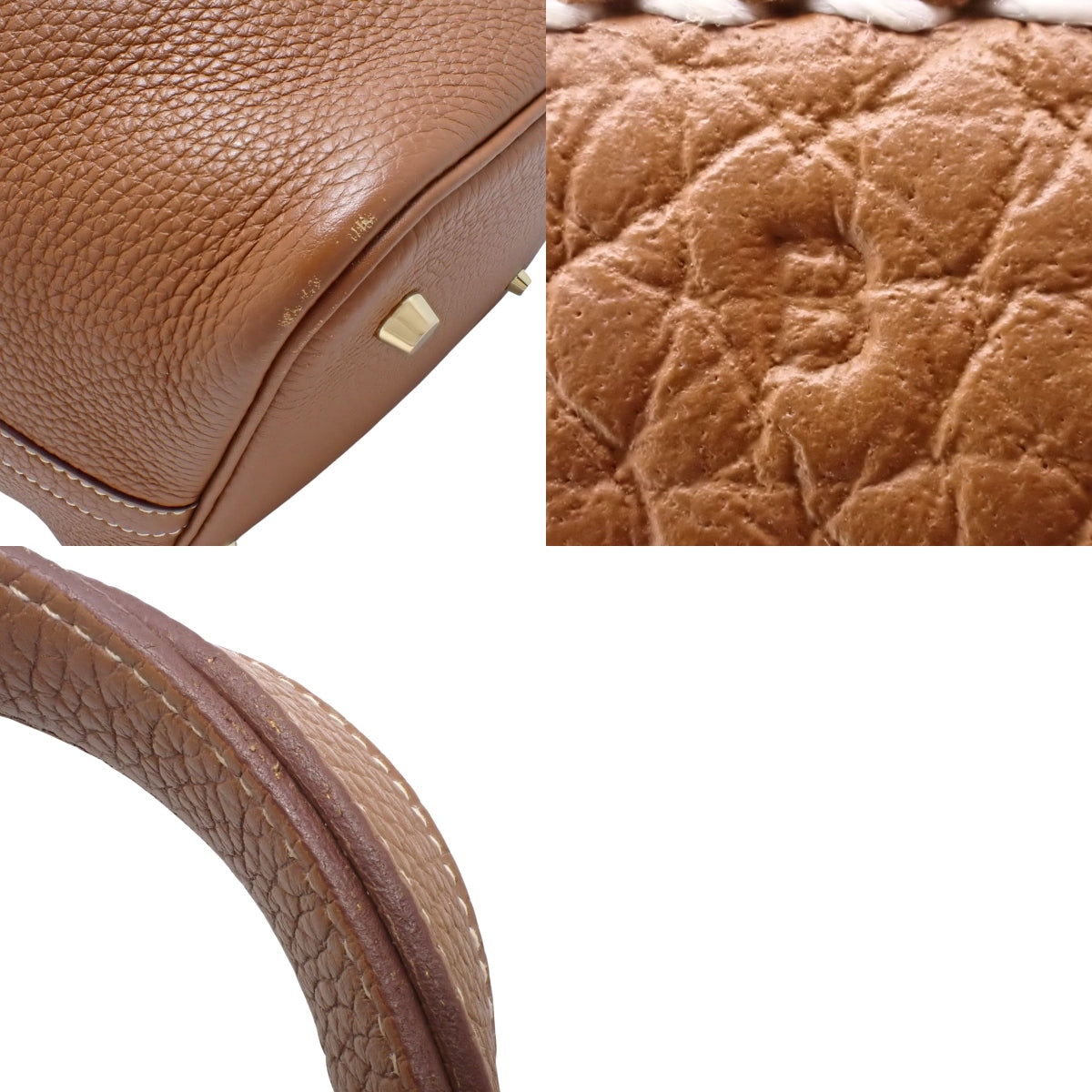 Picotin Lock MM，Taurillon Clemence 皮革，金色五金，B 印记