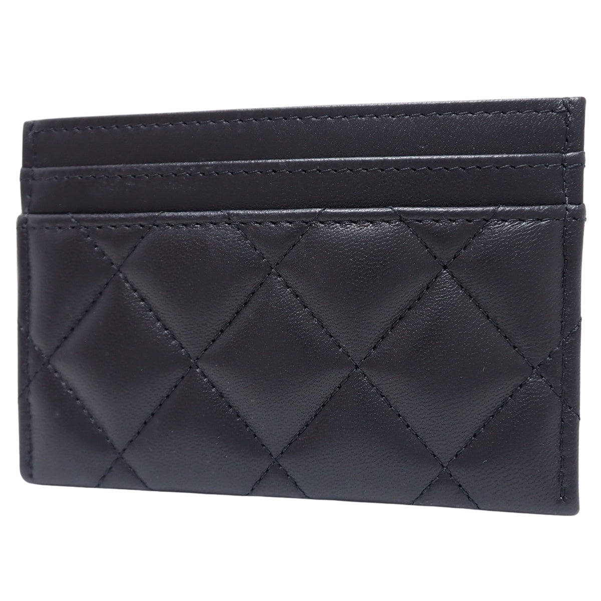 マトラッセ ココマーク カードホルダー ラムスキン ブラック