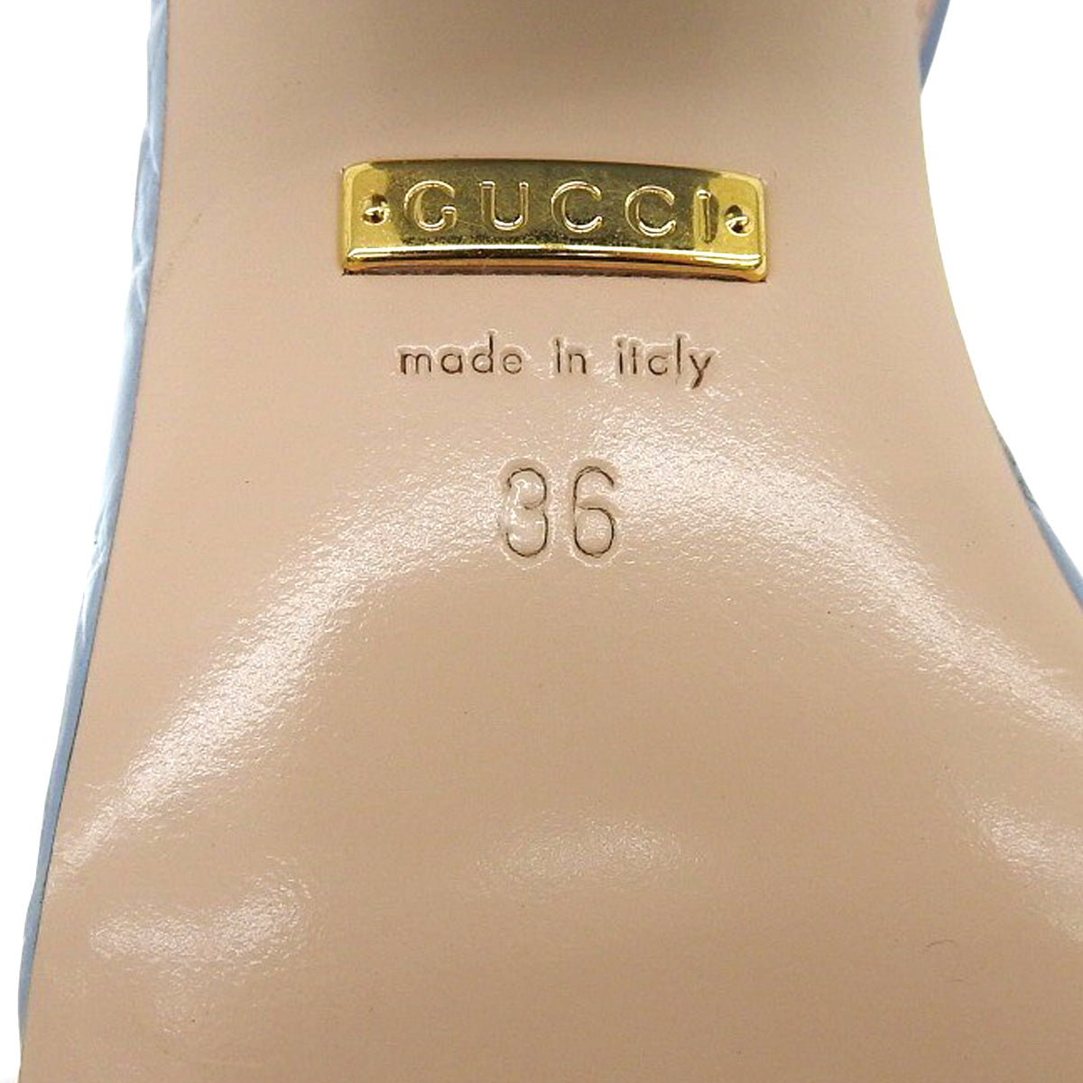 GG Marmont Leather Sandals, Size 36, Crocodile Embossed