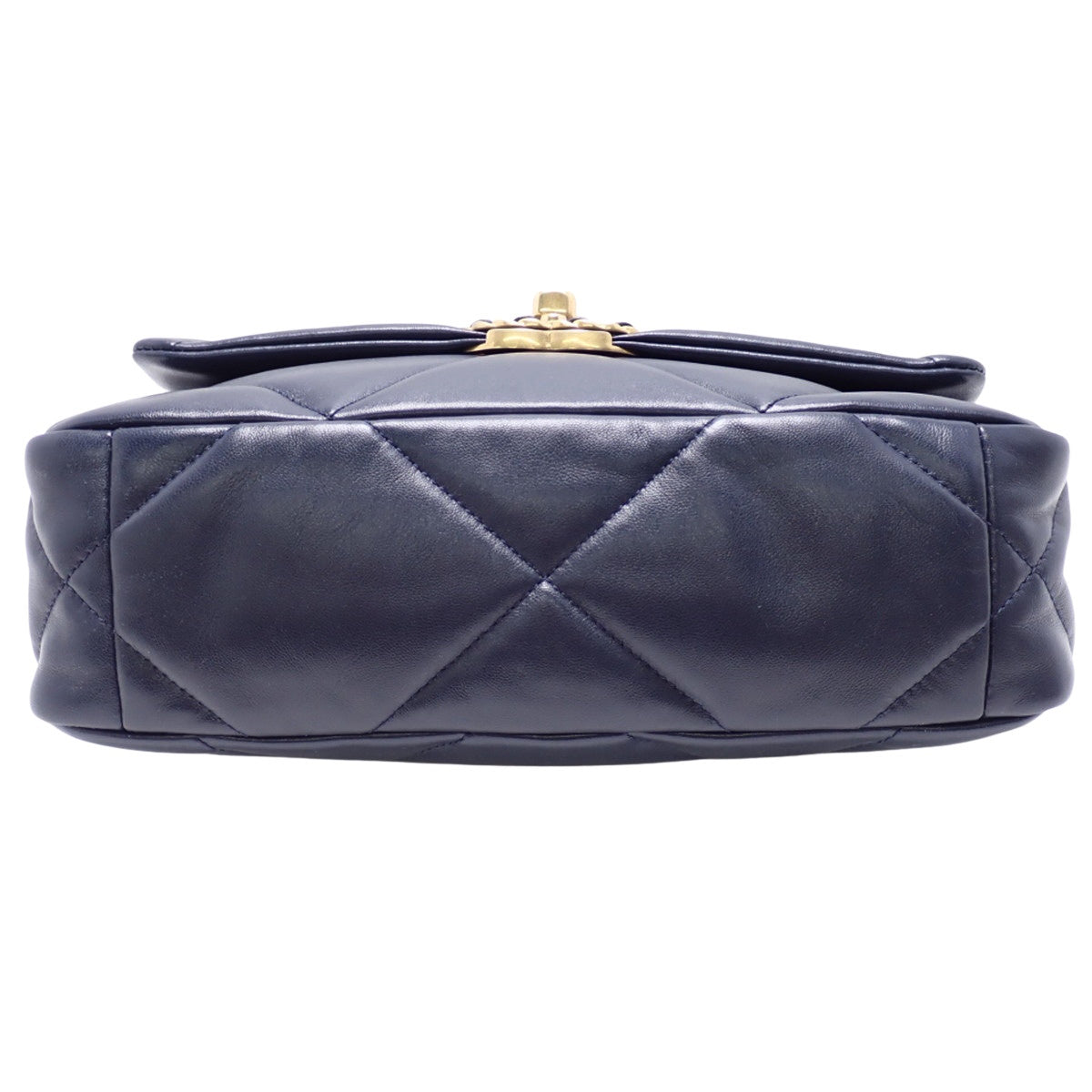 香奈儿 19 Matelasse 海军蓝羊皮手提包 AS1160