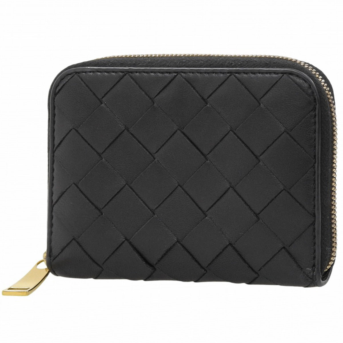 イントレチャート ラウンドファスナー コインパース ラムスキン ブラック 600874