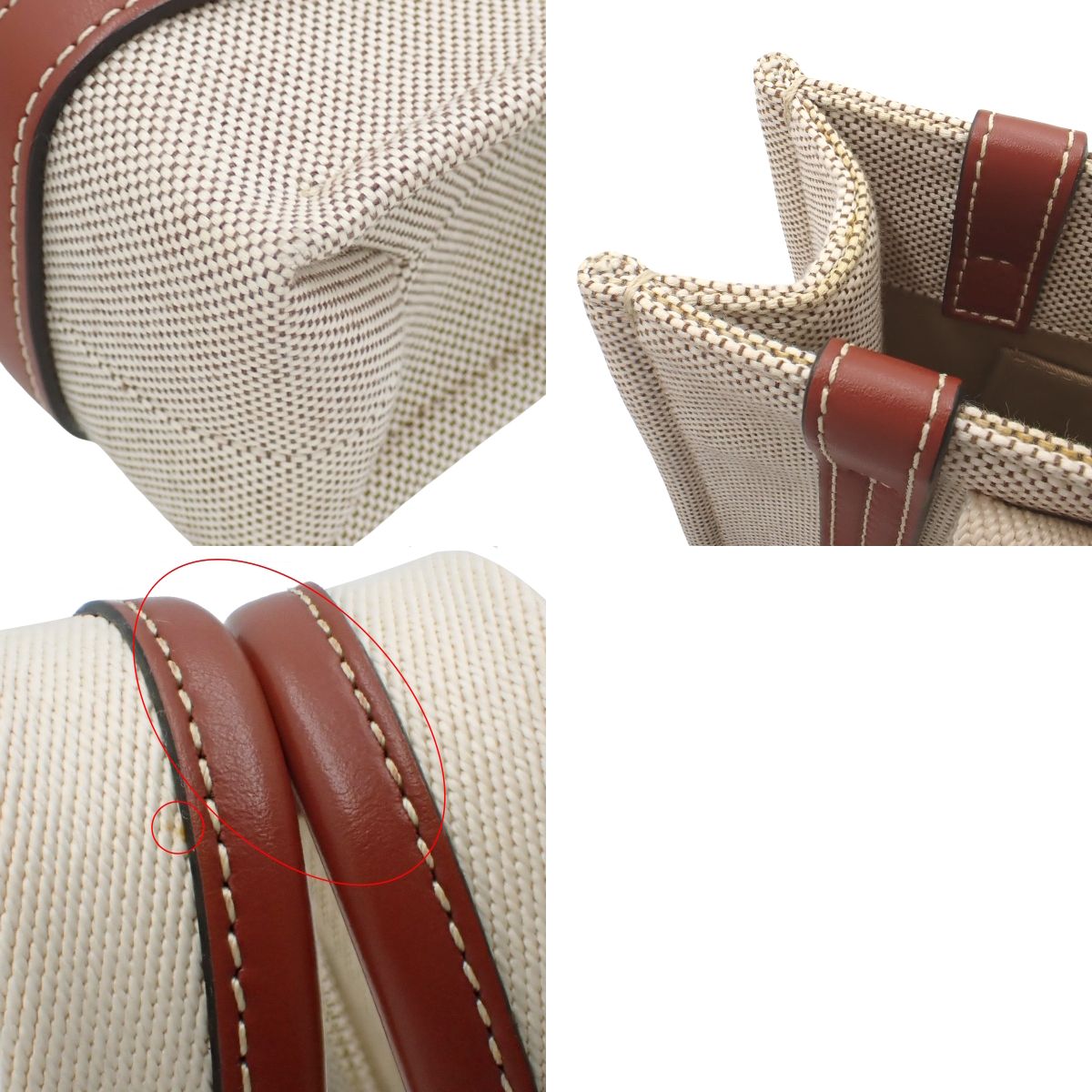 woody ウッディ スモール キャンバス カーフ ベージュ ブラウン S385E66V-90U