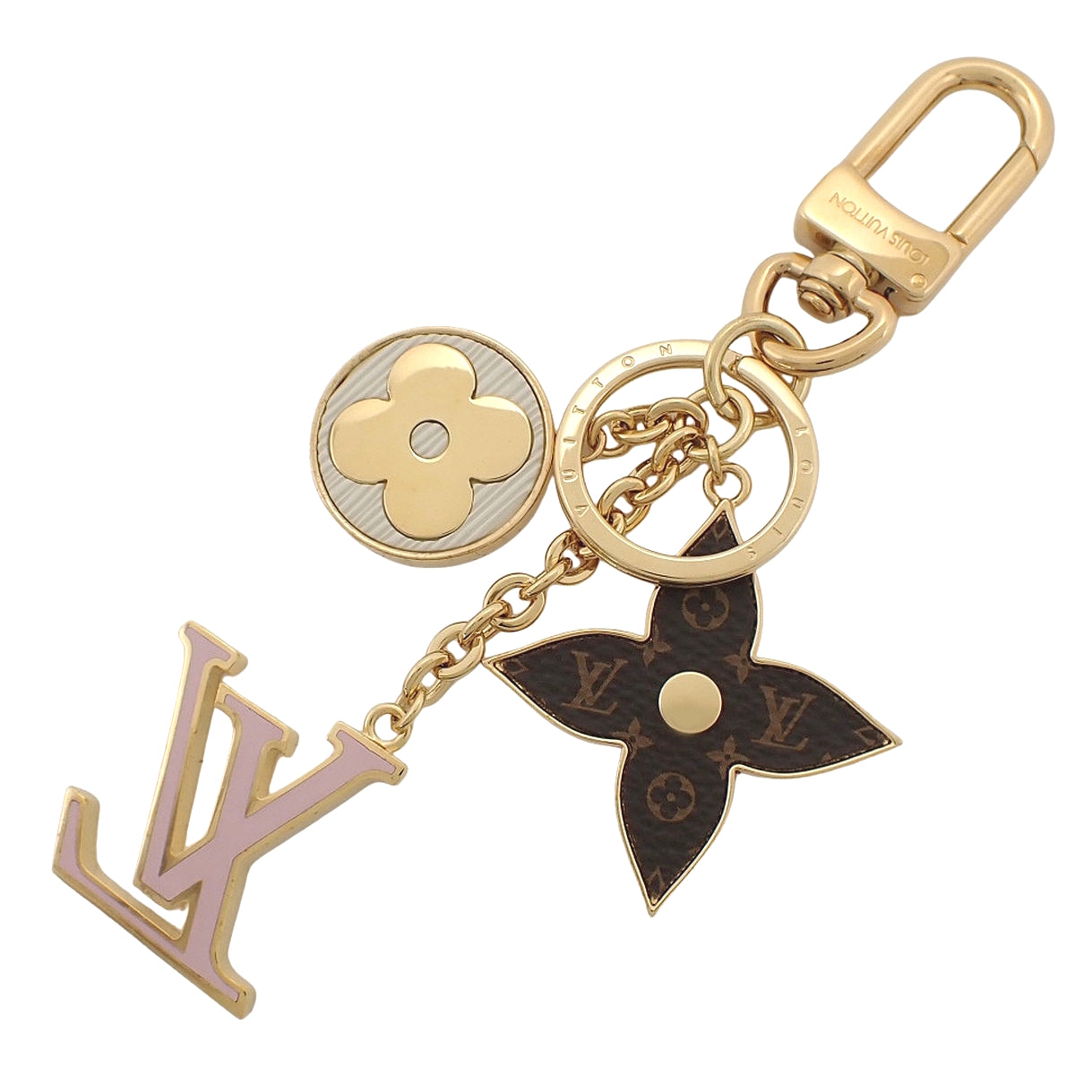 Porto Cle Spring Street 金属（GP）字母组合帆布金色粉色棕色 M69008