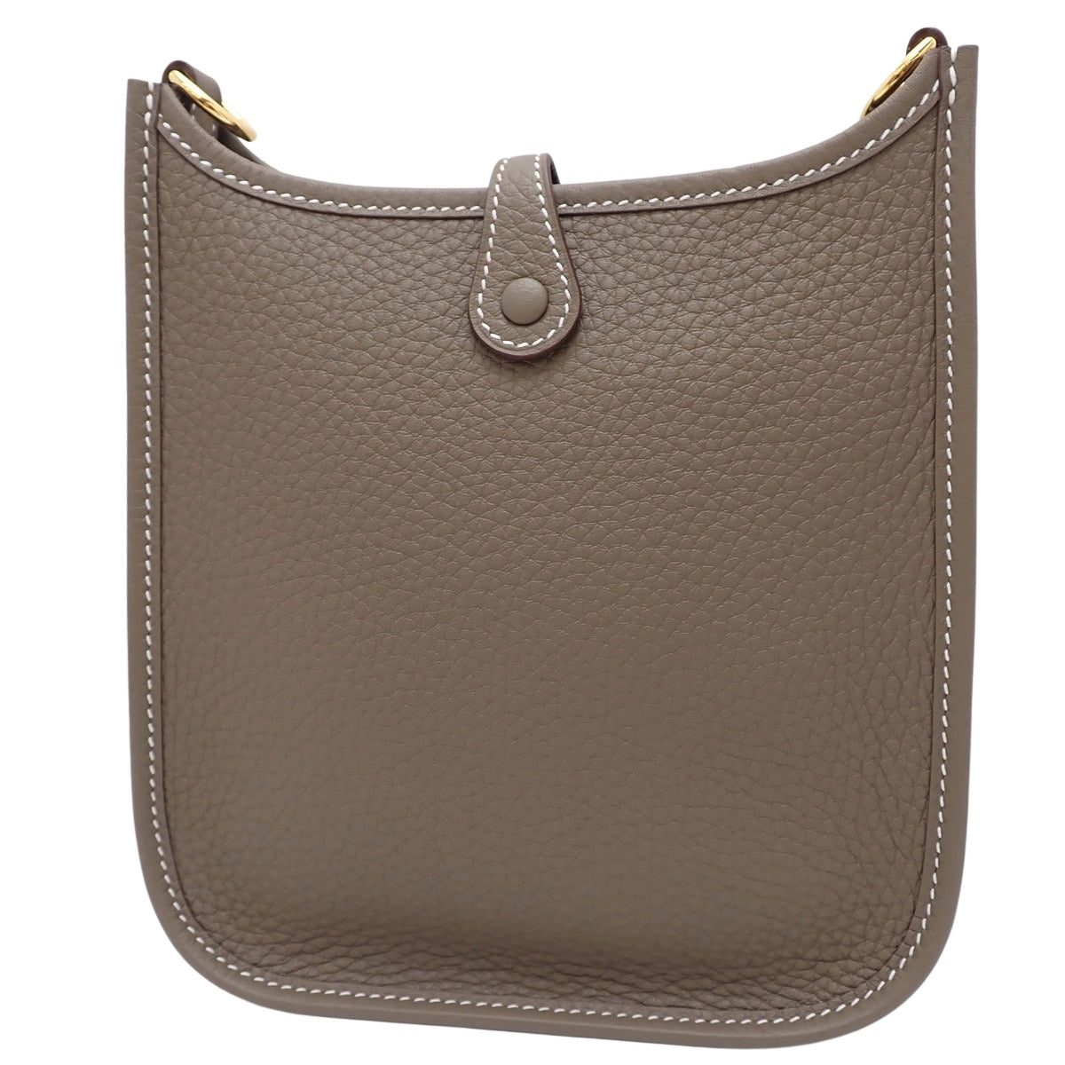 Evelyn Amazon TPM K 印章，Taurillon Clemence Etoupe/Etoupe，靛蓝，金色五金