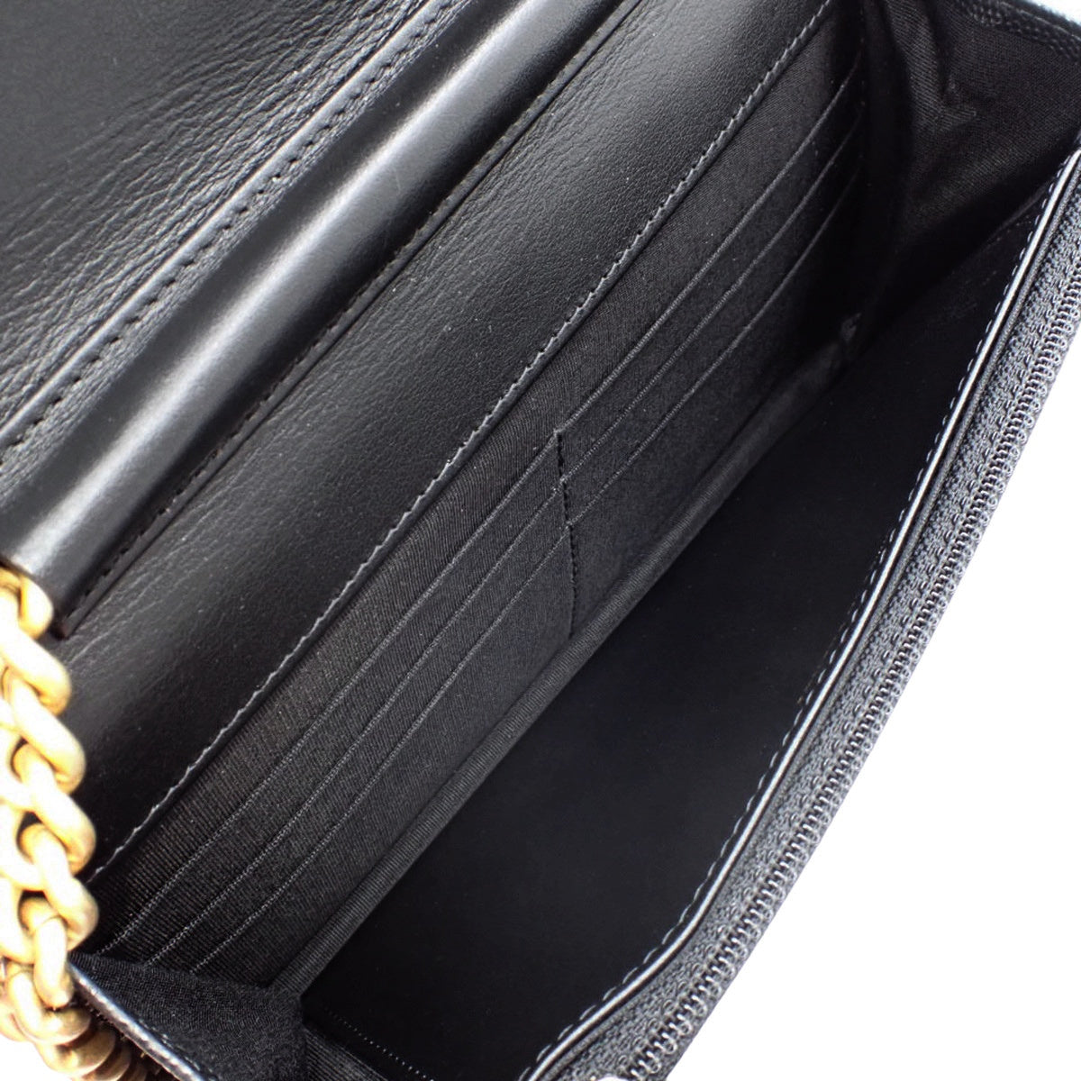 マトラッセ ボーイシャネル ココマーク チェーンウォレット キャビアスキン ブラック AP1117