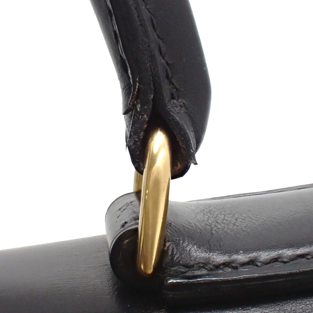 Kelly 28 (Outer Stitch) Box Calf Leather, Black, Gold Hardware, 〇R Stamp