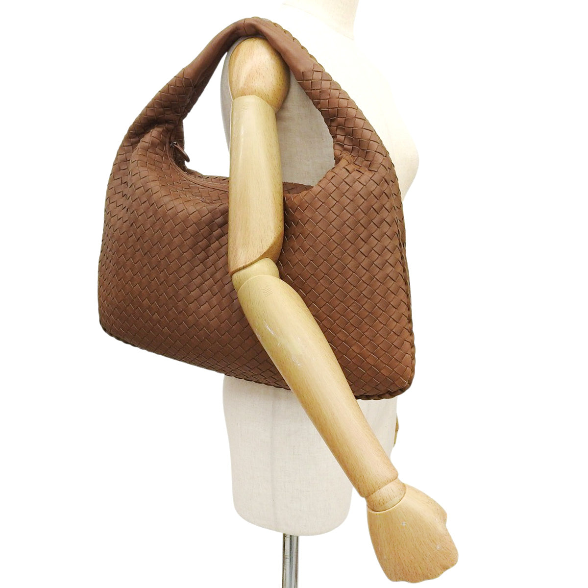 棕色 Intrecciato 皮革 Hobo 单肩包