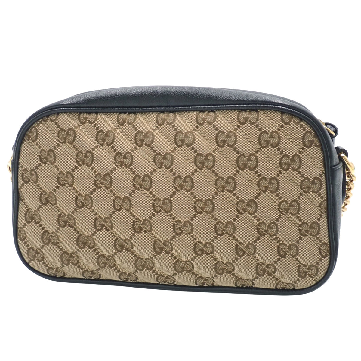 GGマーモント スモール カメラバッグ GGキャンバス レザー ベージュ ブラック 447632