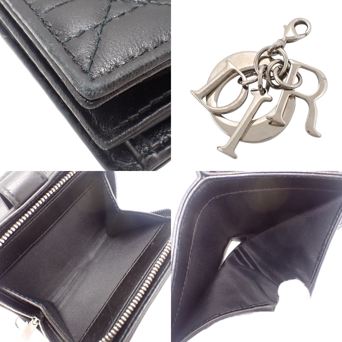 カナージュ 二つ折り財布 ラムスキン ブラック