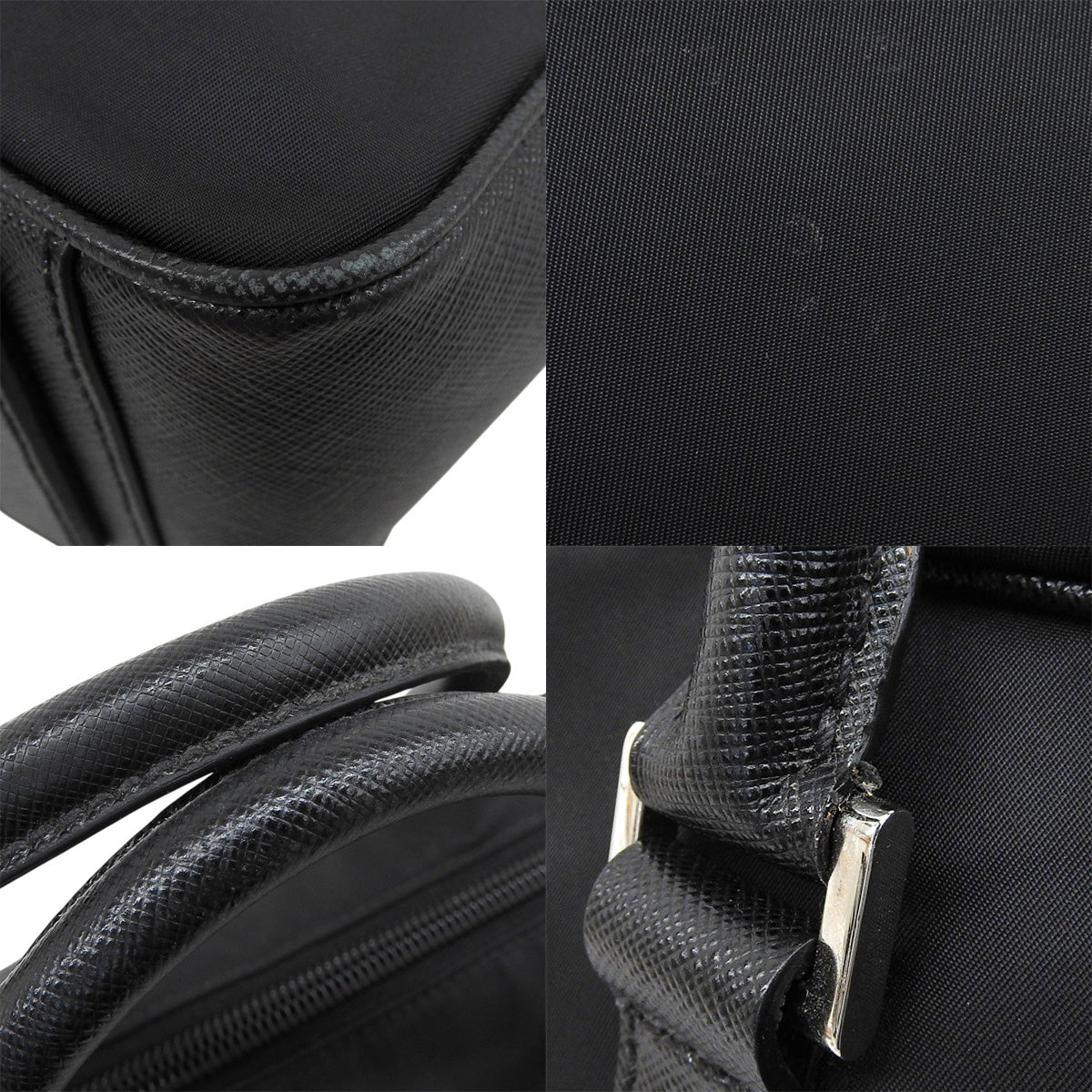 2-way business bag in nylon and Saffiano leather, black